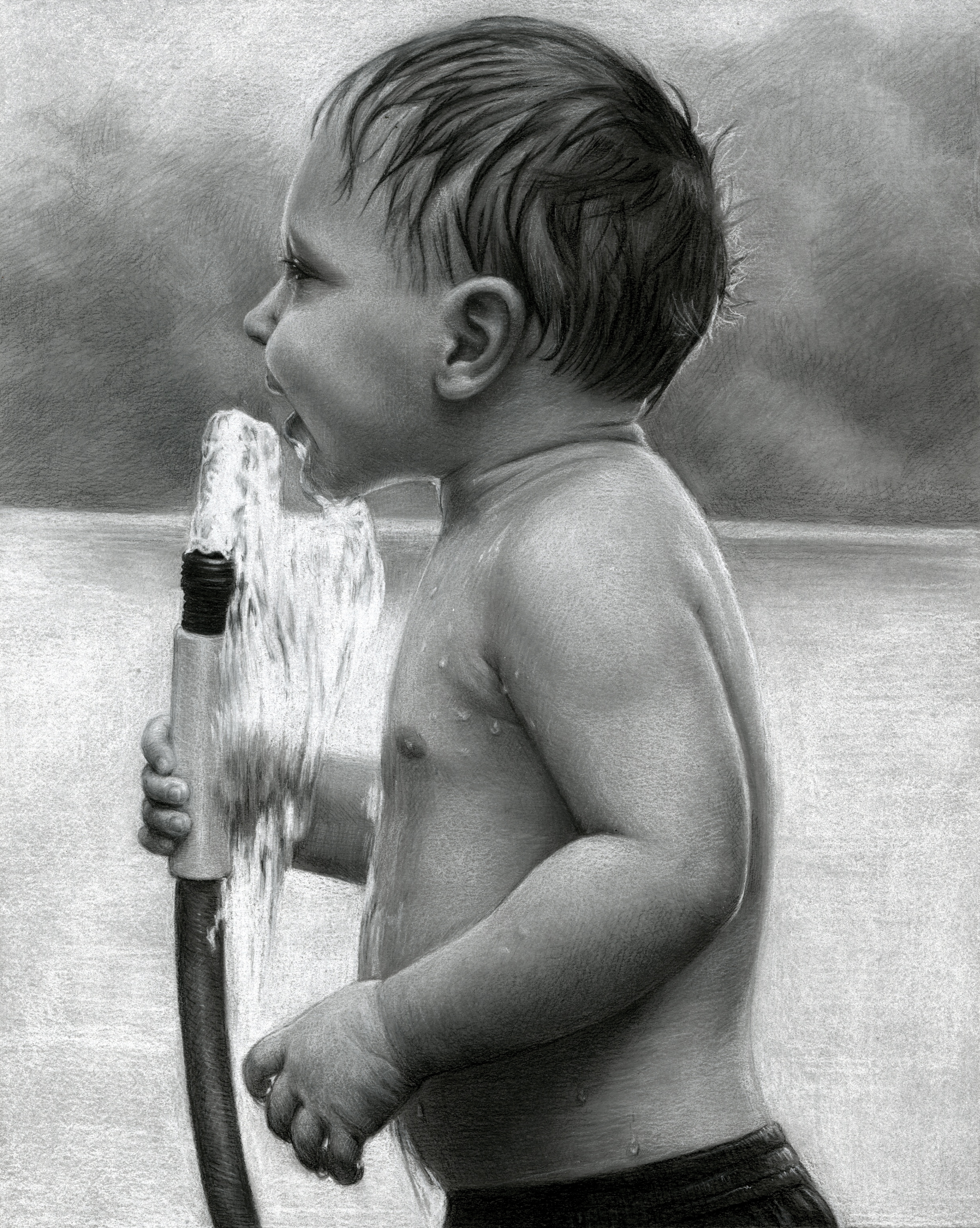 charcoal on toned paper