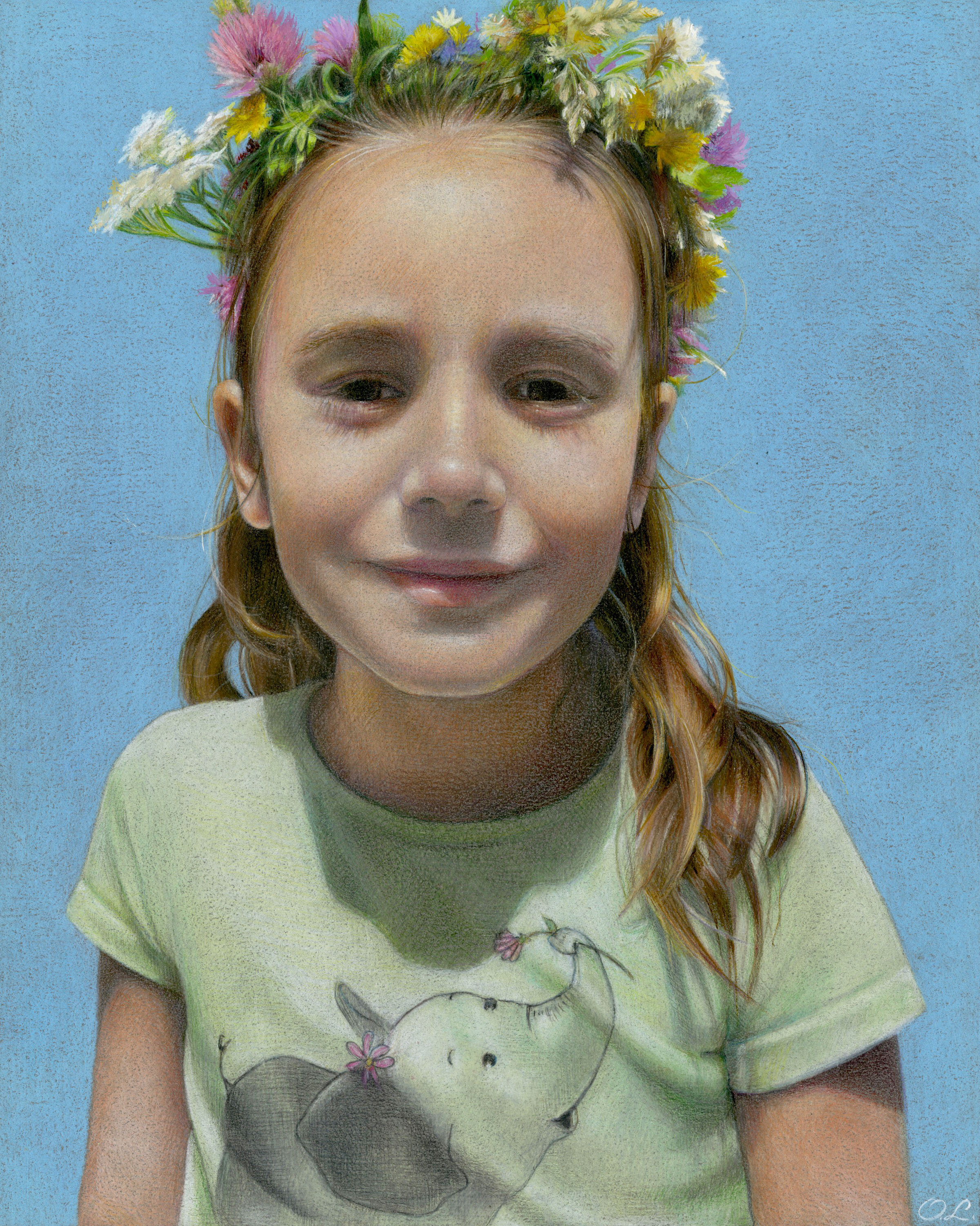 colored pencil on toned paper