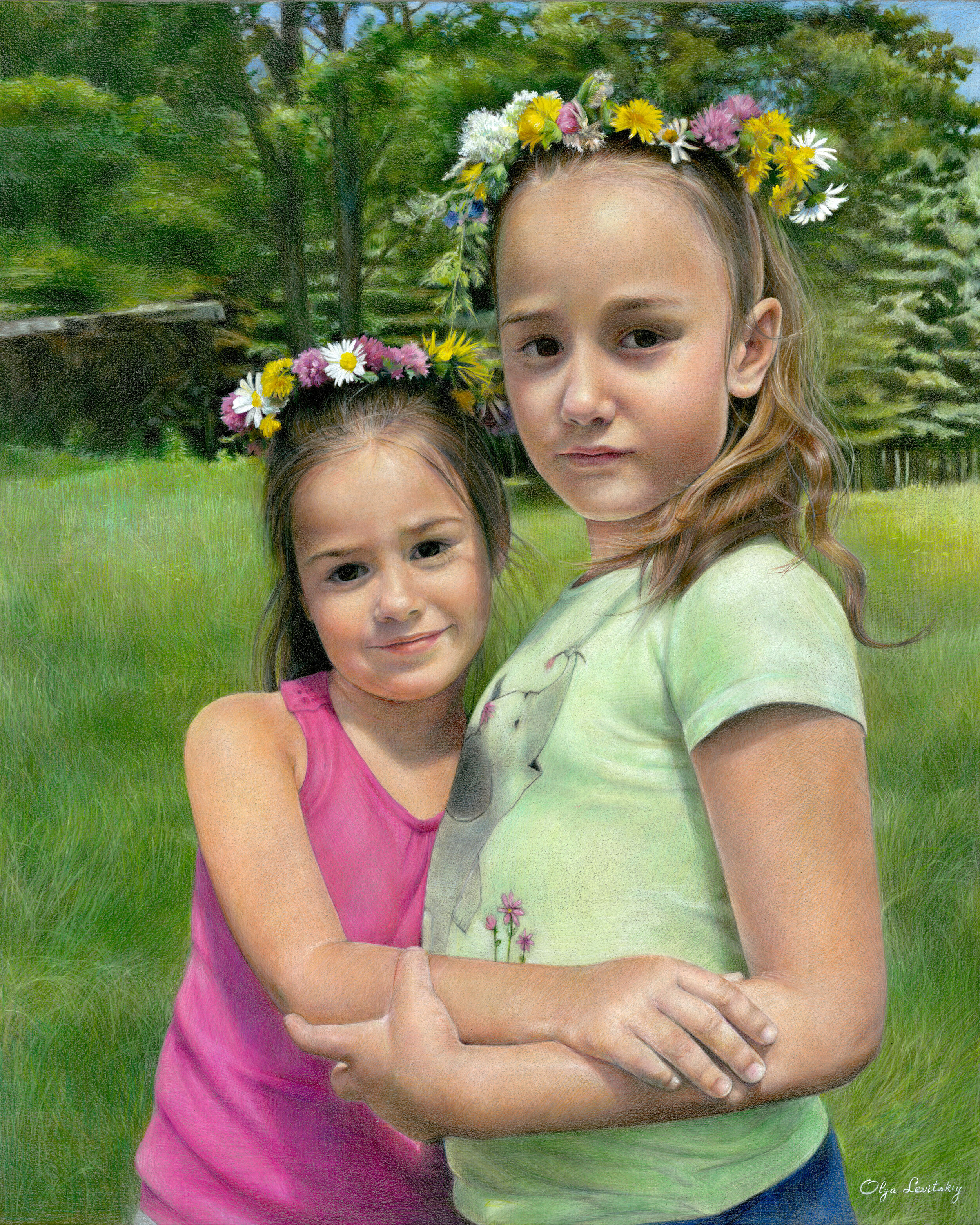 colored pencil on toned paper