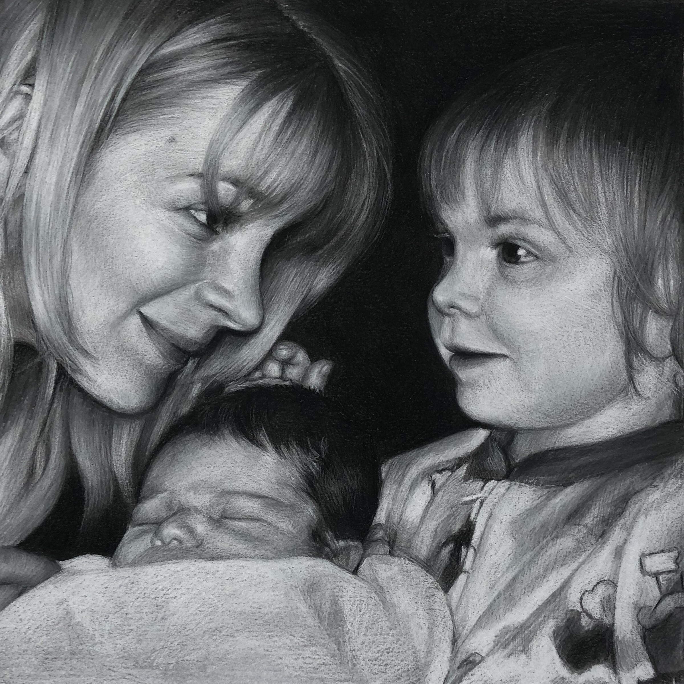 charcoal on toned paper