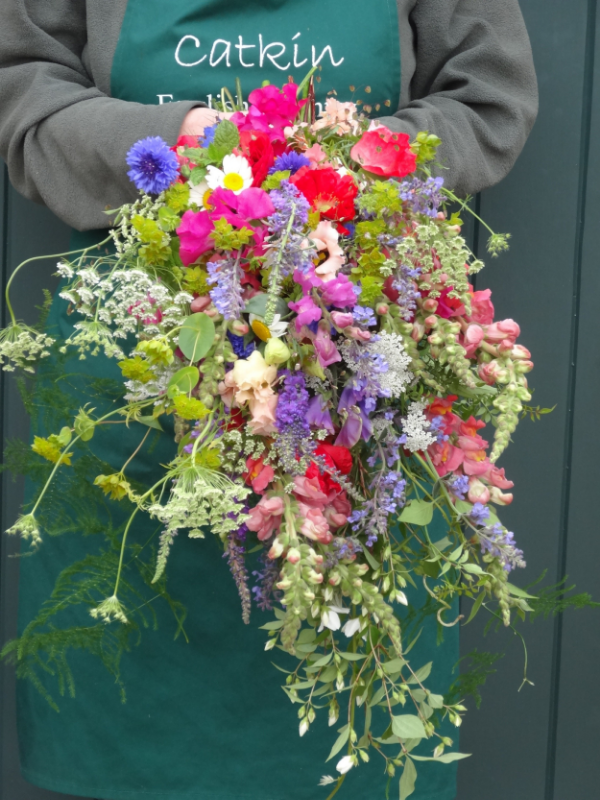June bridal bouquet from the cutting garden