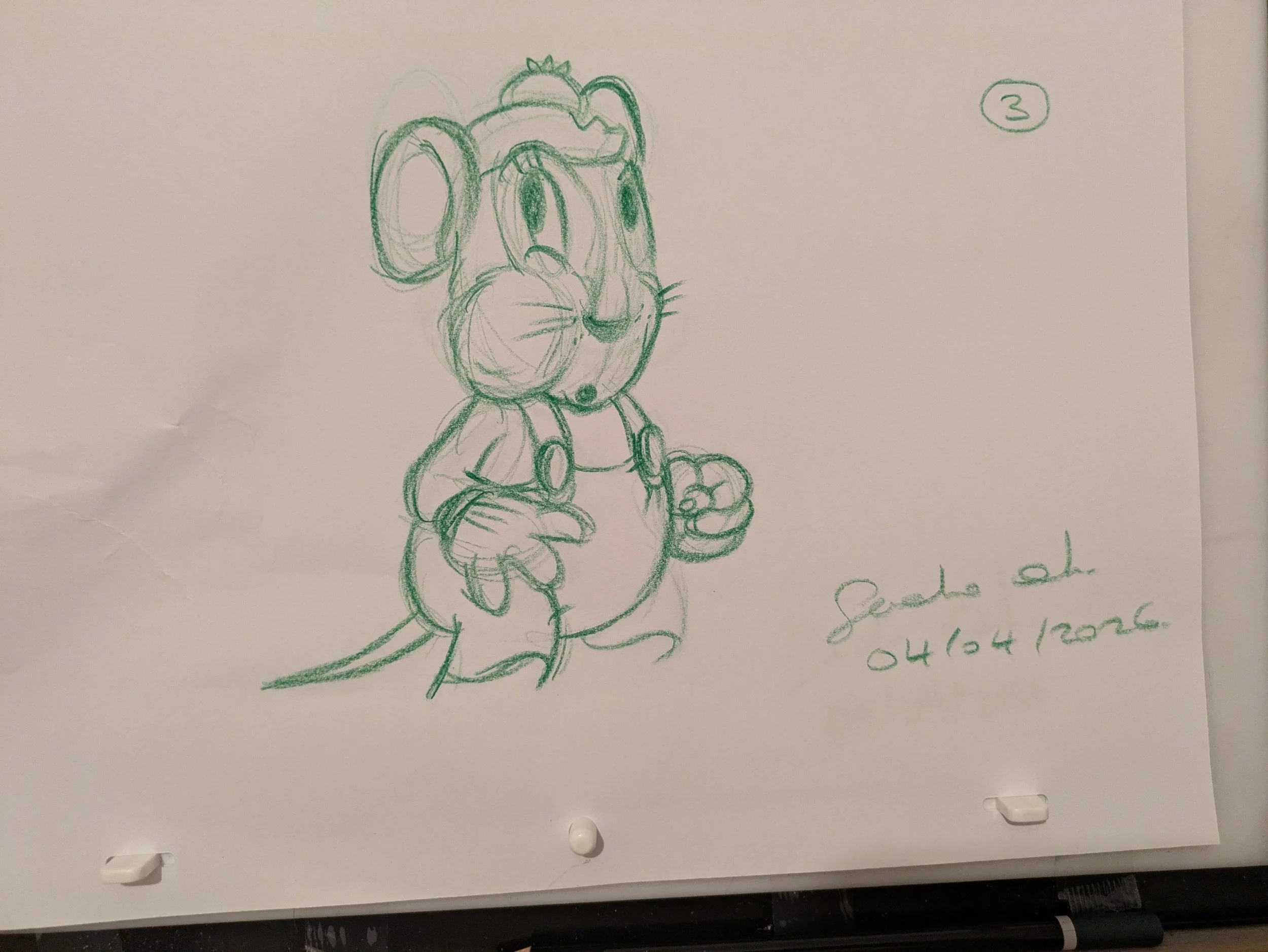 Country Mouse character sketch - inspired by the Disney's nine old men sketches.