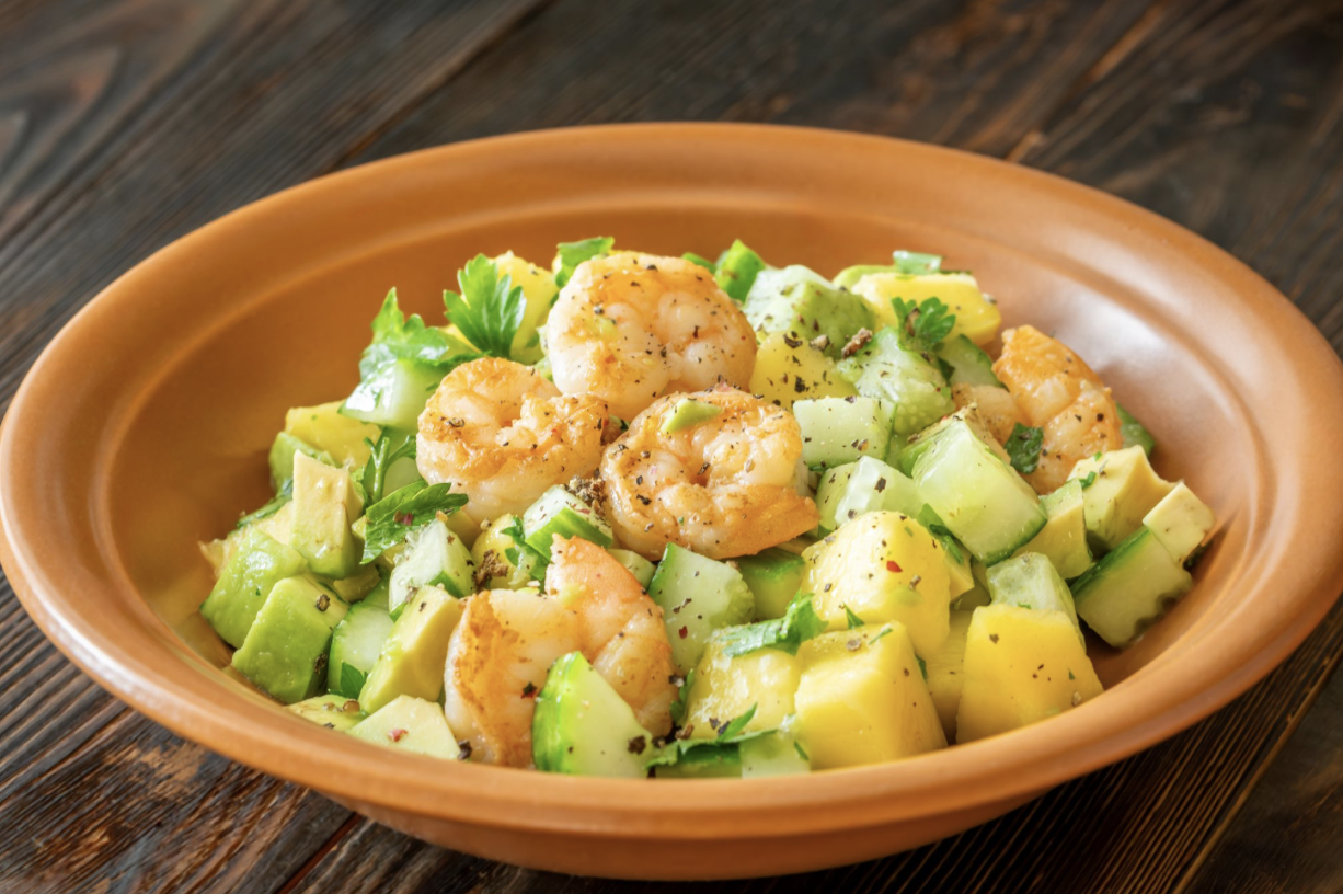 delicious shrimp avocado salad for lunch for seafood lovers
