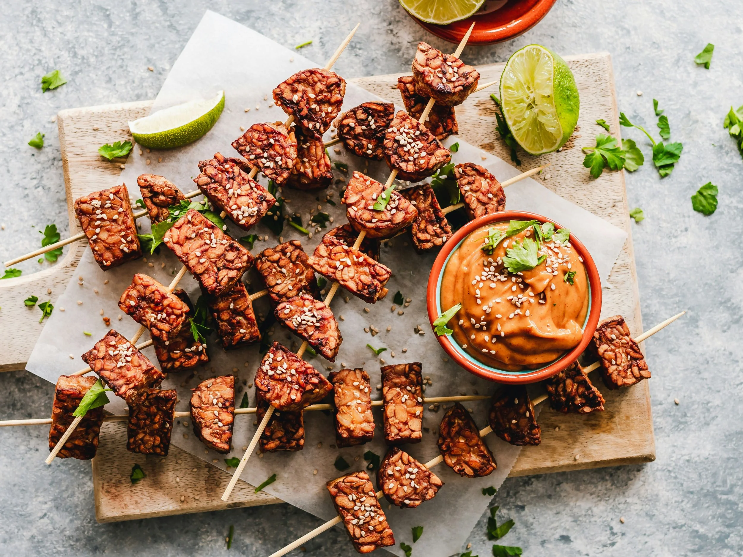 tofu bites on skewers