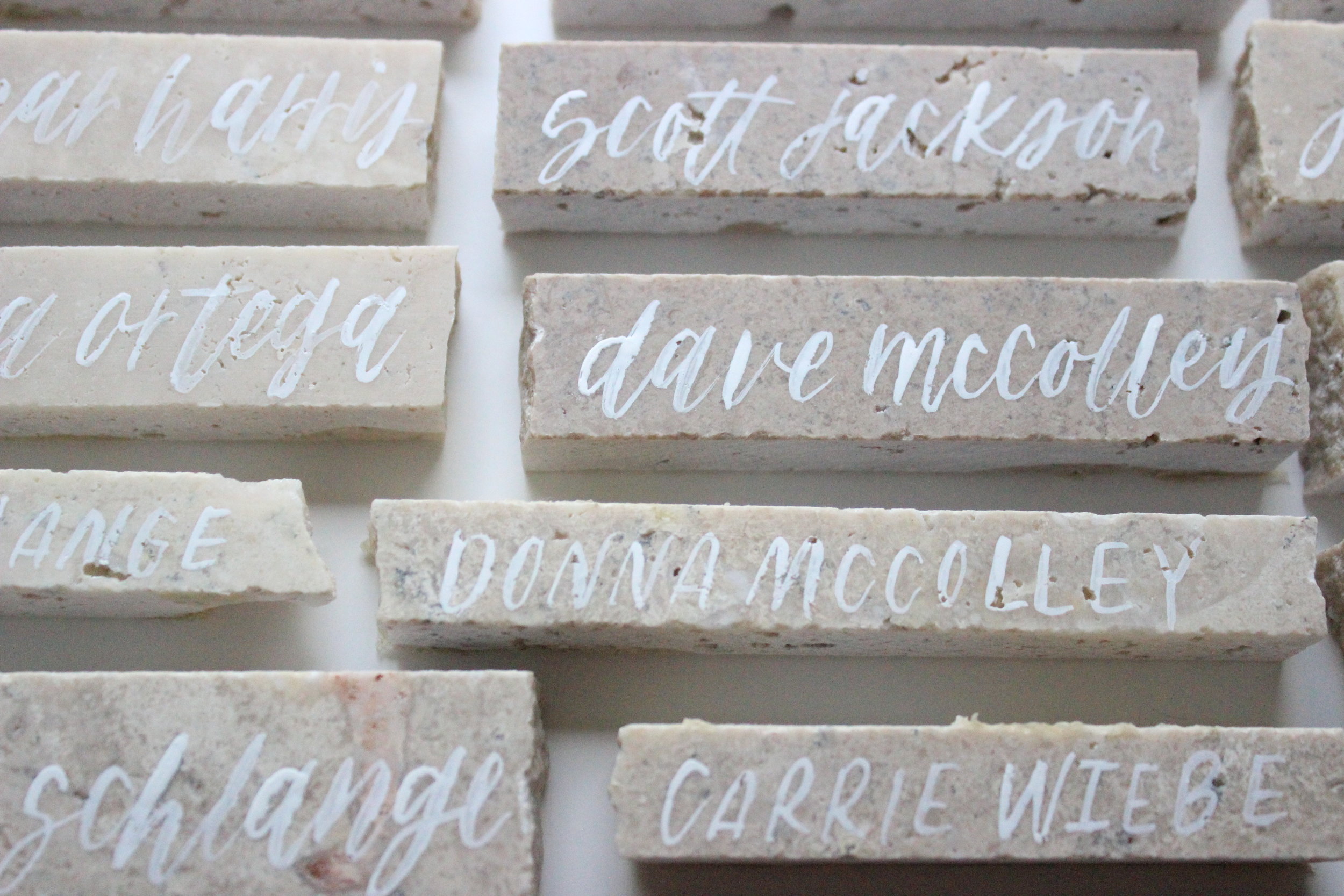 Miranda Writes: Modern Calligraphy + Hand Lettering | Wedding Place Card Tiles