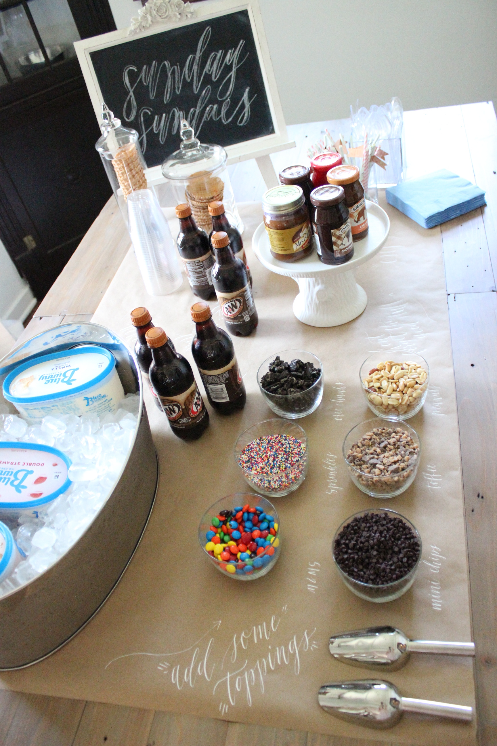 Ice Cream Sundae Bar | Miranda Writes | Housewarming Party Ideas