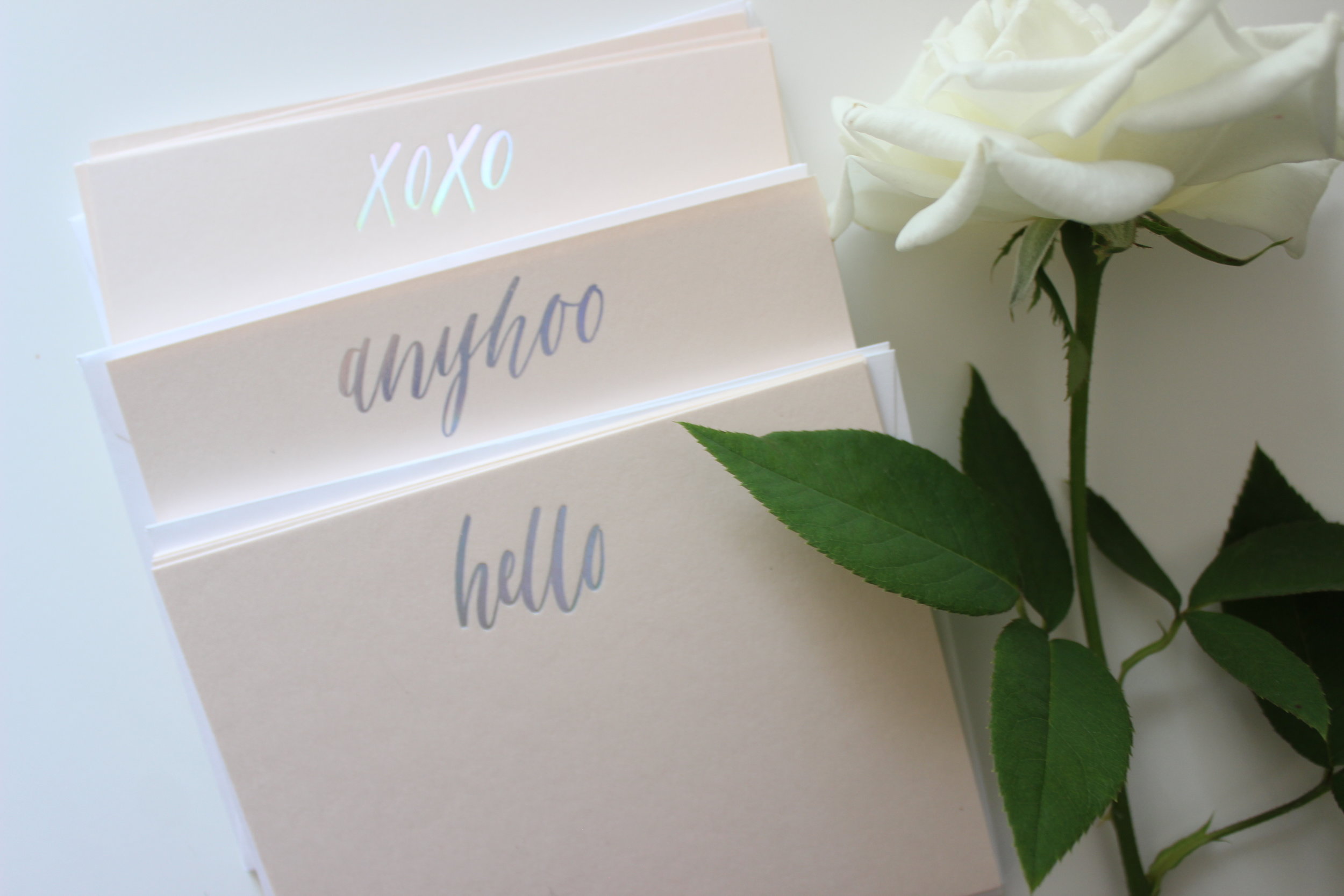 Miranda Writes | Holographic Calligraphy Notecards