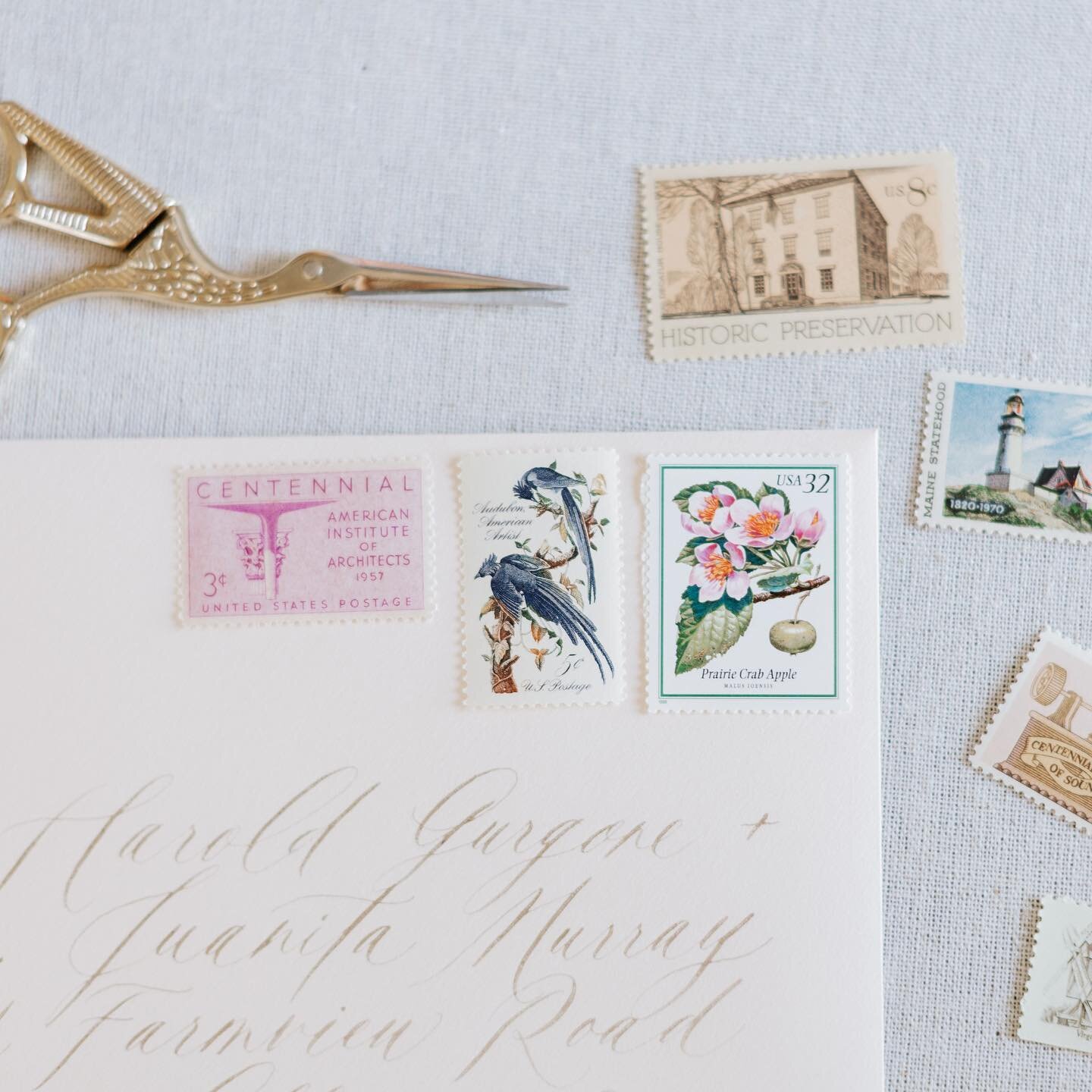 Vintage postage stamps are the perfect final touch. 🫶