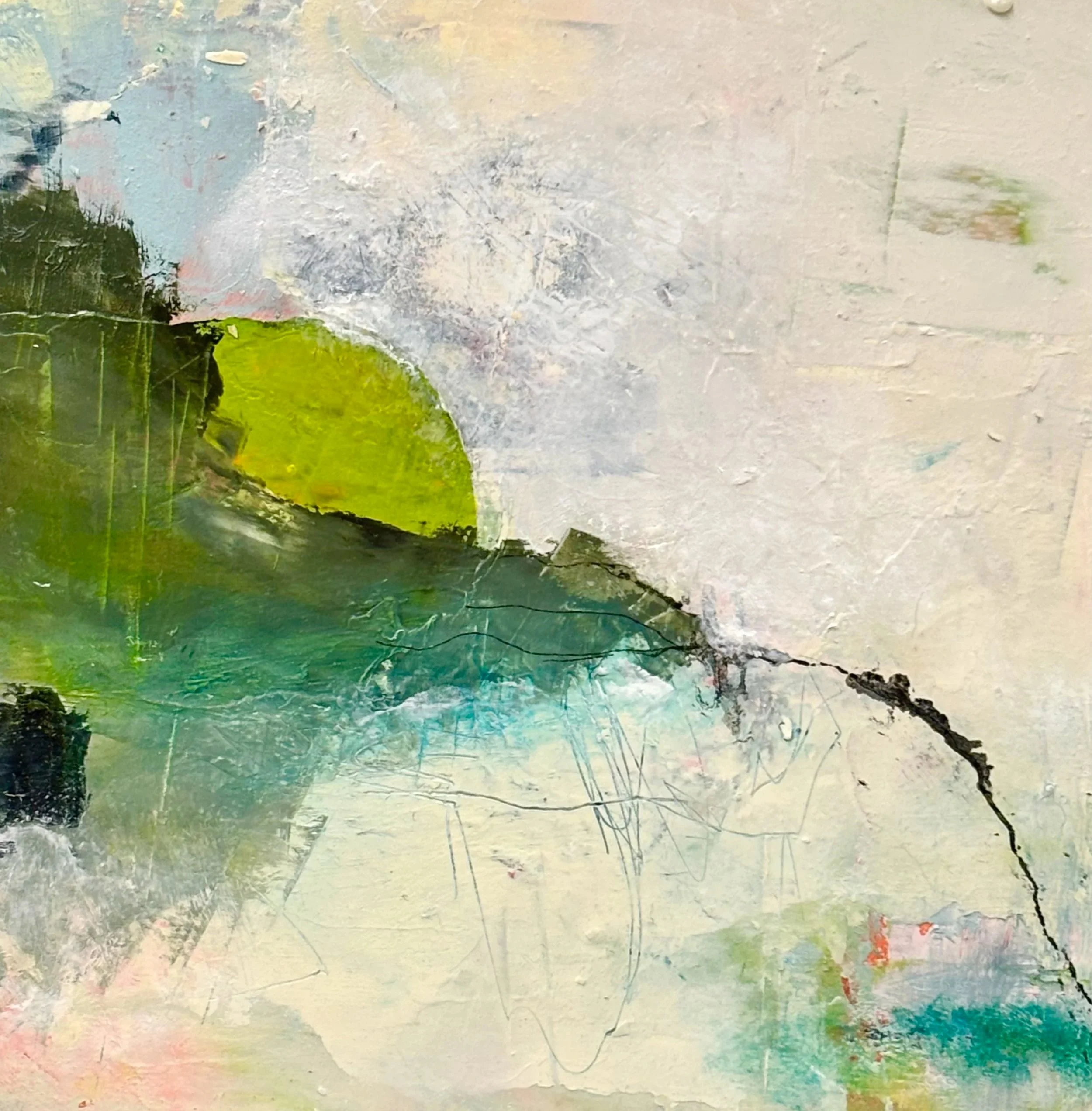 Liminal Mystery, 8x8, oil and cold wax on board, $225