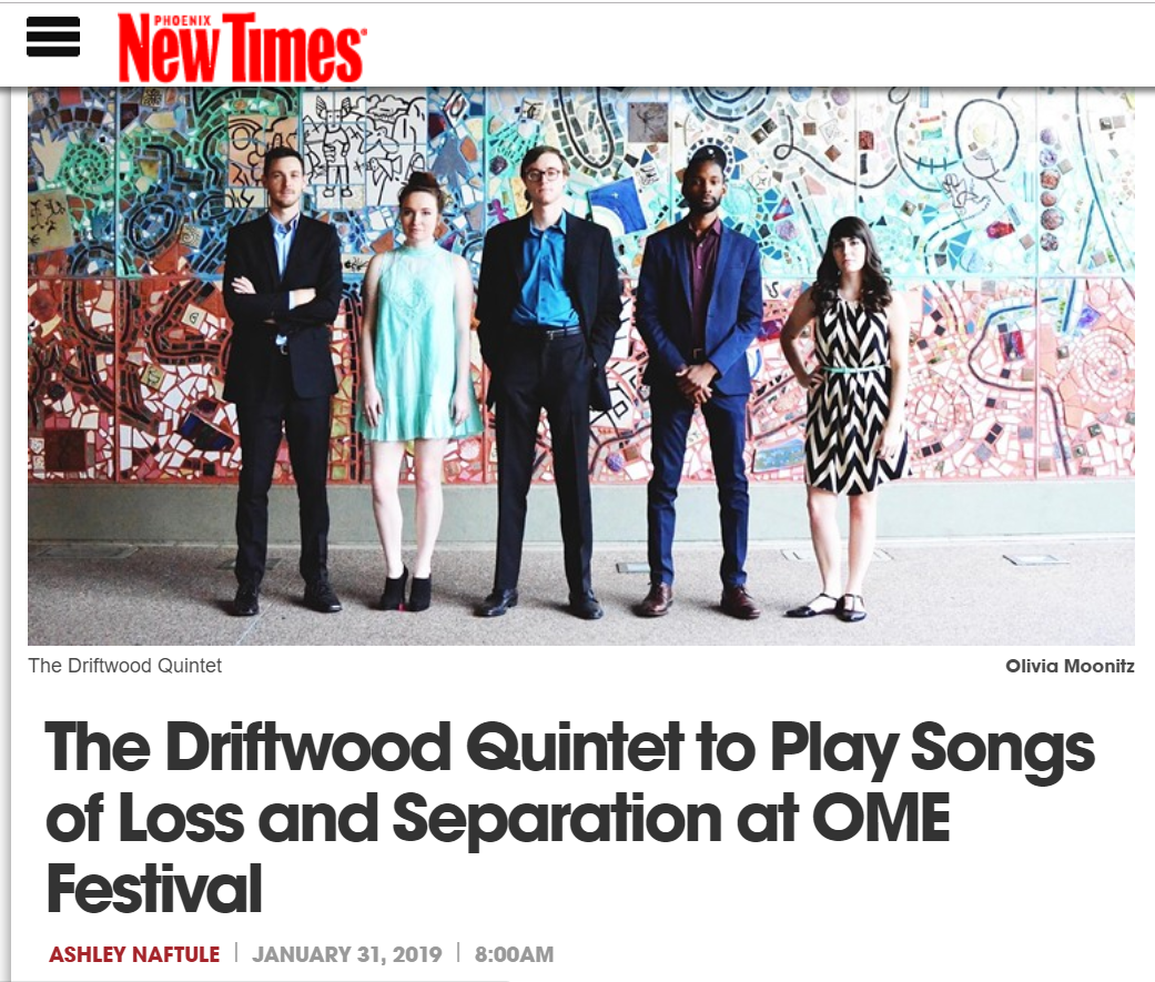 Phoenix New Times covers Driftwood Quintet