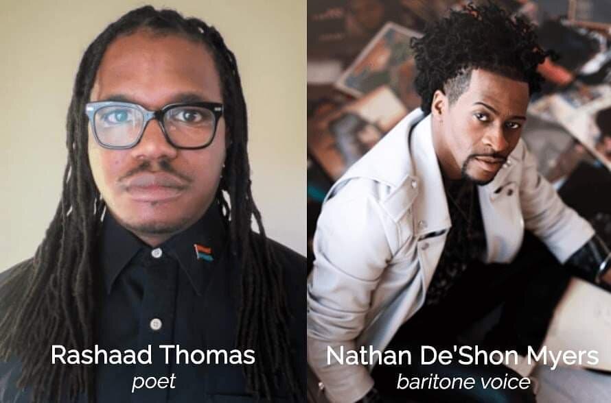 Our guests artists in this Sunday's show: ASU Professor and internationally renowned baritone @thenathanmyers and Best of Phoenix poet Rashaad Thomas. Experience SPEAK at the @ohmyearsmusic New Music Festival this Sunday at 4pm. More info via link in