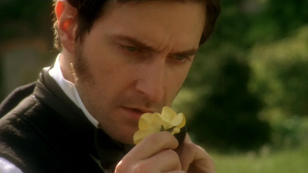--I've always asked myself what he is thinking when he plucks that one remaining rose from the hedgerow, and I can't quite define it. I wonder what Richard Armitage would say?