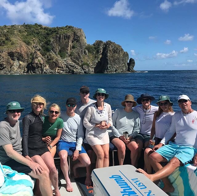 Great day out in local waters with this bunch!! Snorkeling, north and south side of STJ, Zozo&rsquo;s and pizza pi! What a day!! Book yours with us now!! @zozos_h2o @pizzapivi