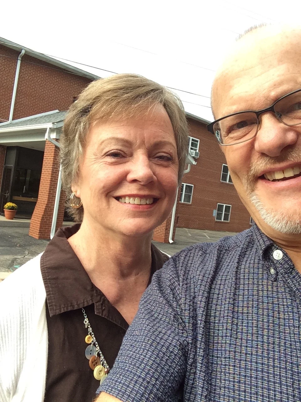Ron and Chery at a church to minister on Sunday morning, teaching and preaching
