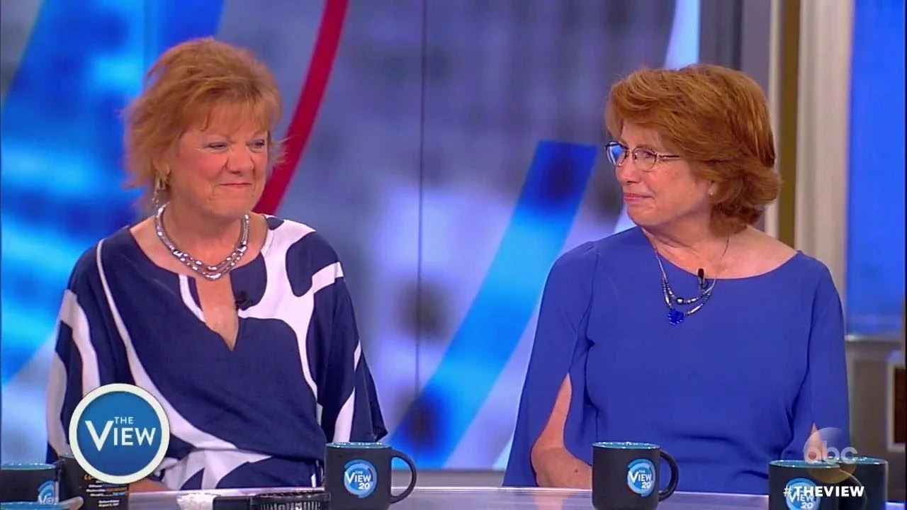 Gemma Hoskins (L) and her co-researcher/high school classmate, Abbie Schaub, on "The View" 
