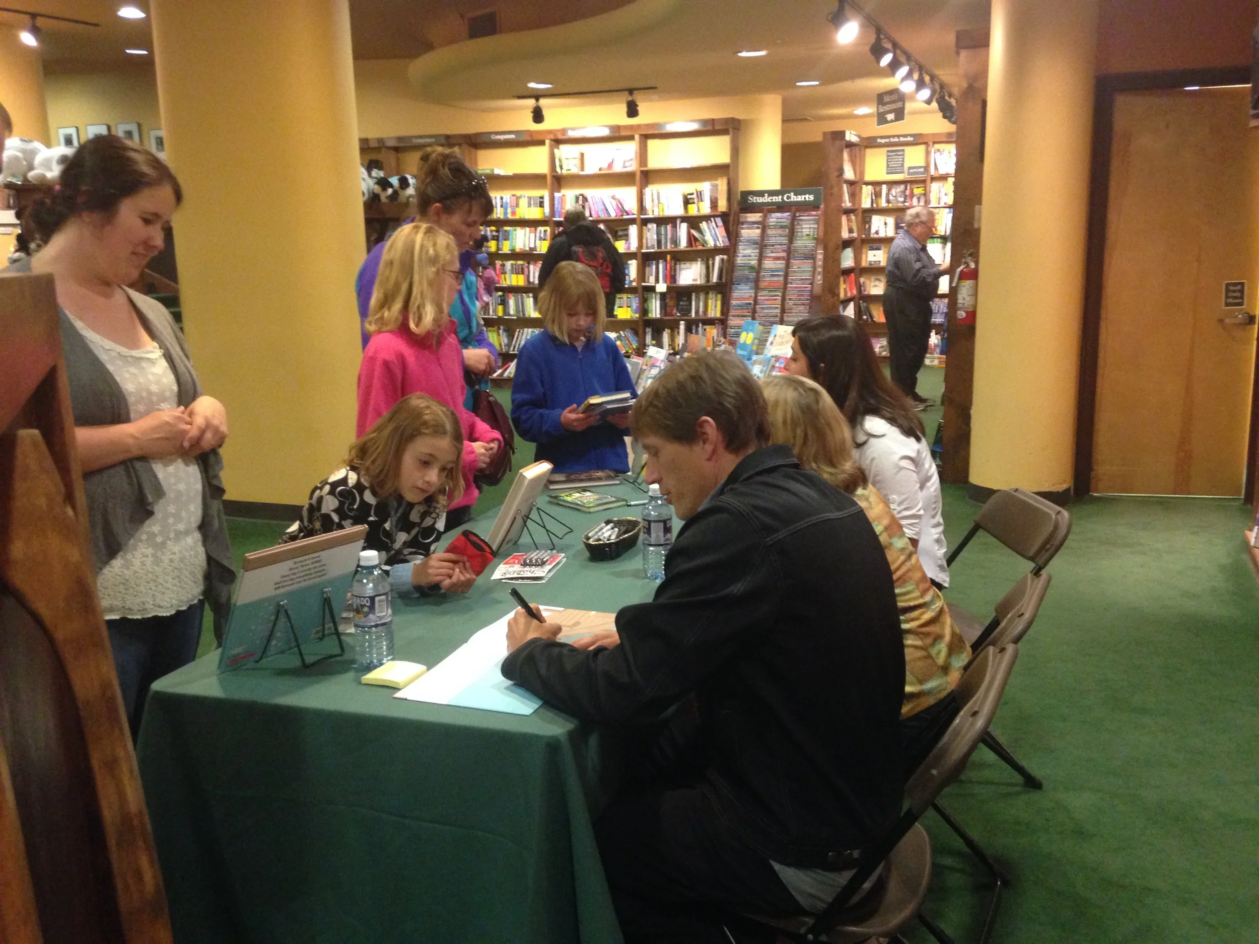 Signing books at the Tattered Cover, Colfax. 