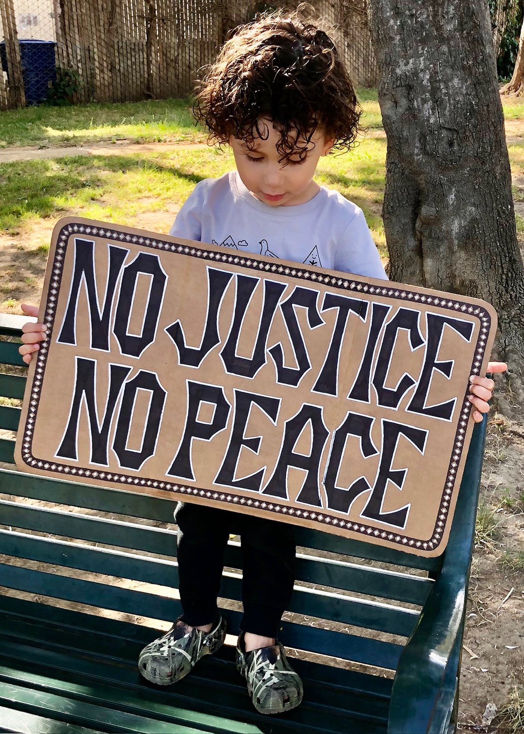 No Justice No Peace Sign Painting