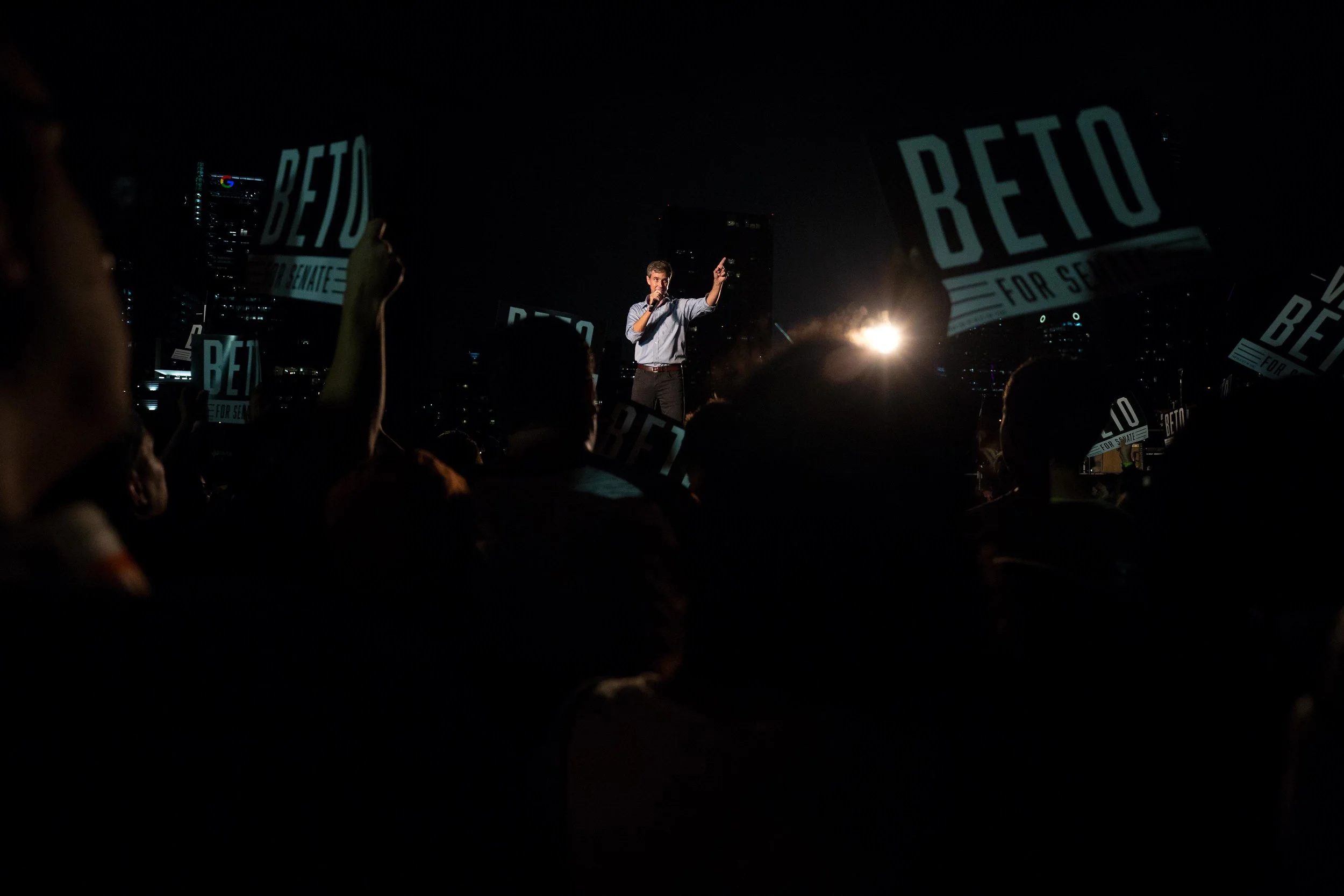 Democratic senate candidate Robert Beto O'Rourke speaks at his Turn out for Texas campaign event at Auditorium Shores in Austin, Texas, on Sept. 29, 2018.