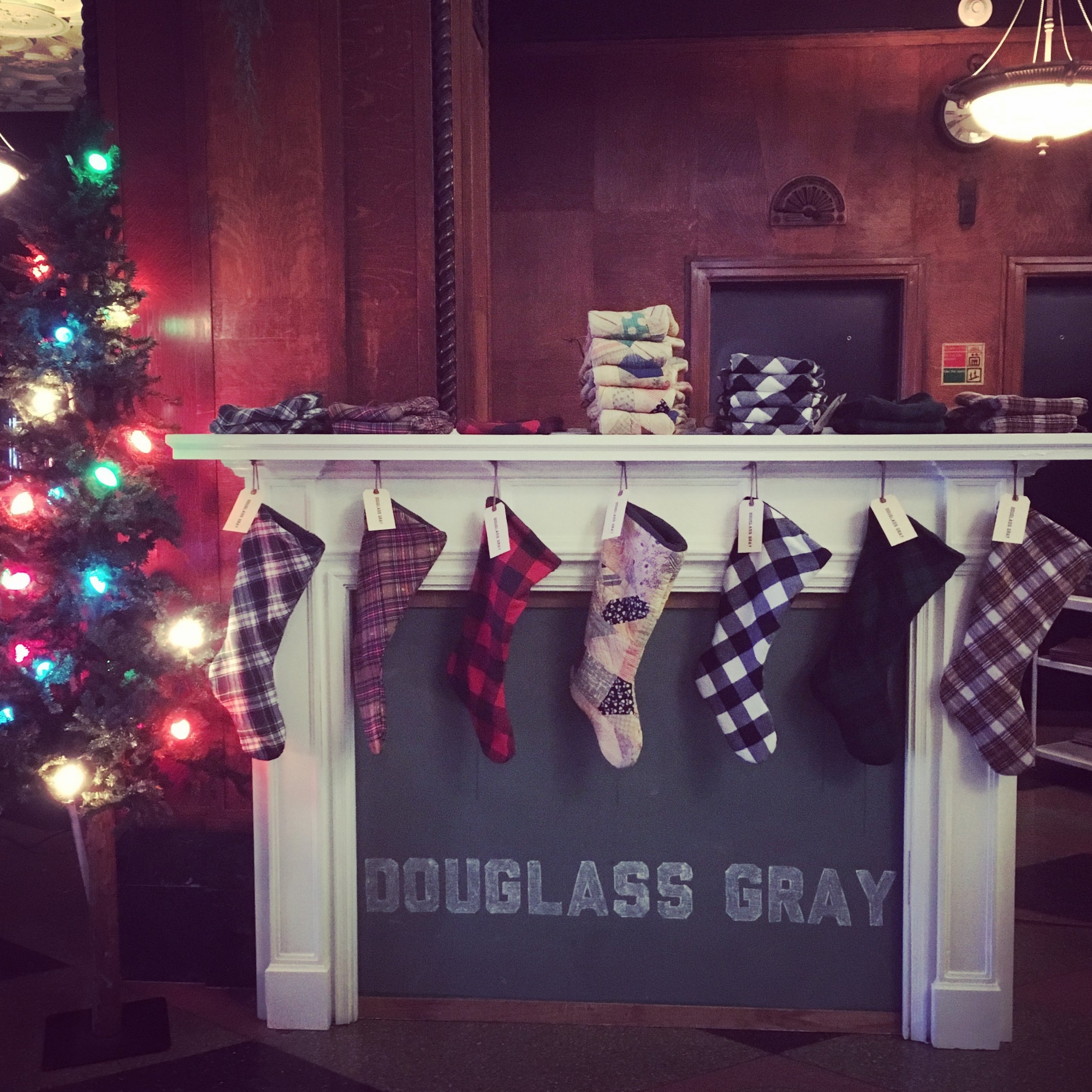 We loved these homemade stockings from the husband and wife team, Douglass Gray.