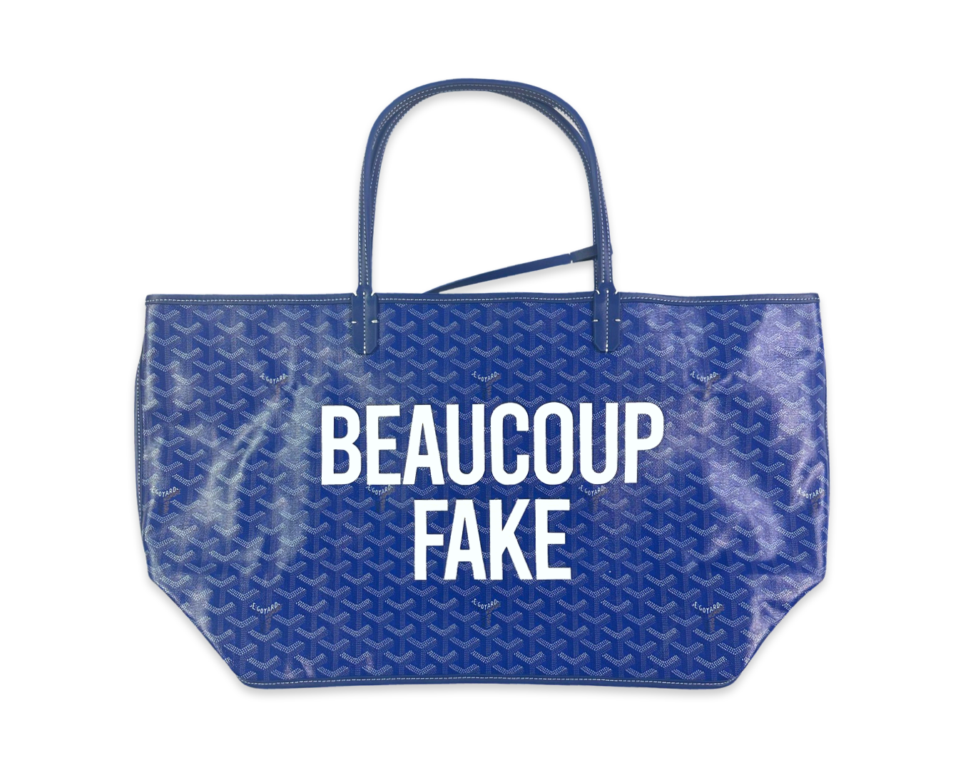 Beaucoup Fake Tote Blue/White