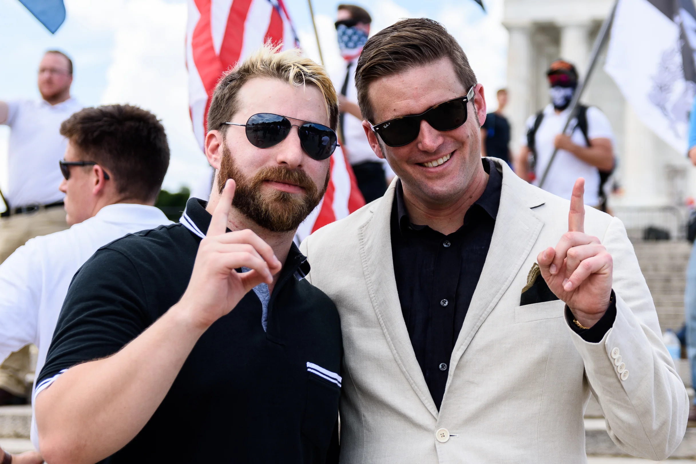 Tim "Baked Alaska" Gionet, left, poses for a photo with white nationalist Richard Spencer, right.