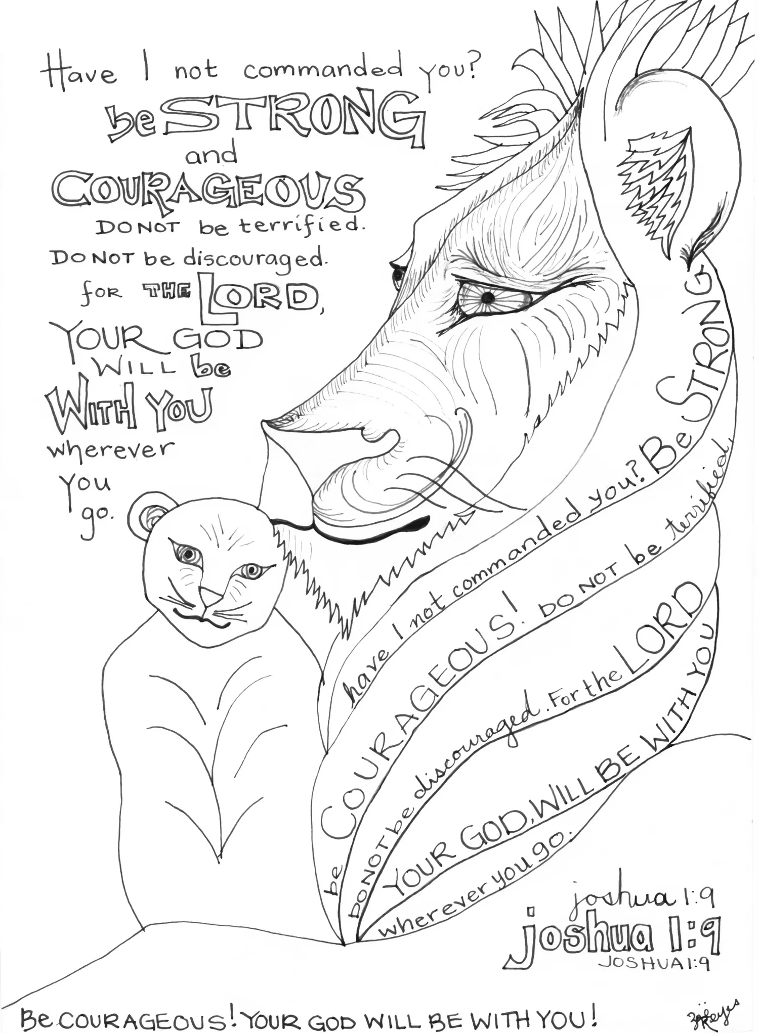 Joshua 1:9 Coloring Page Profile — Zoë Reyes Photography joshua-1-9-coloring-page-profile-zo-reyes-photography