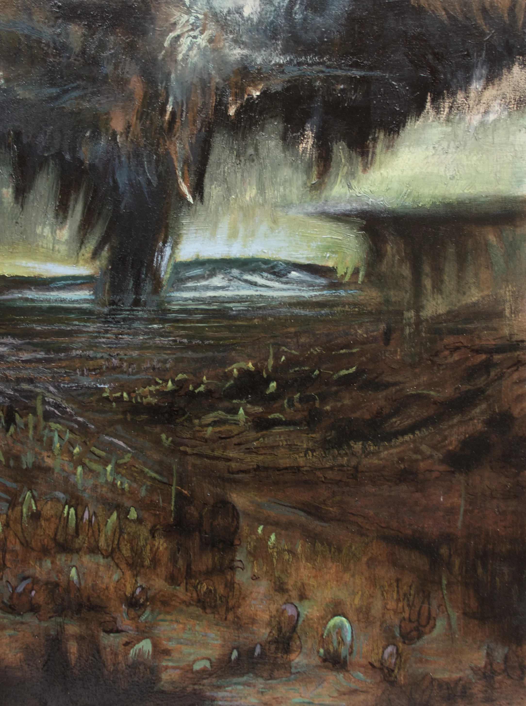 Land as Open Circuit, Oil, Charcoal - 2016 - 24"x36" - SOLD