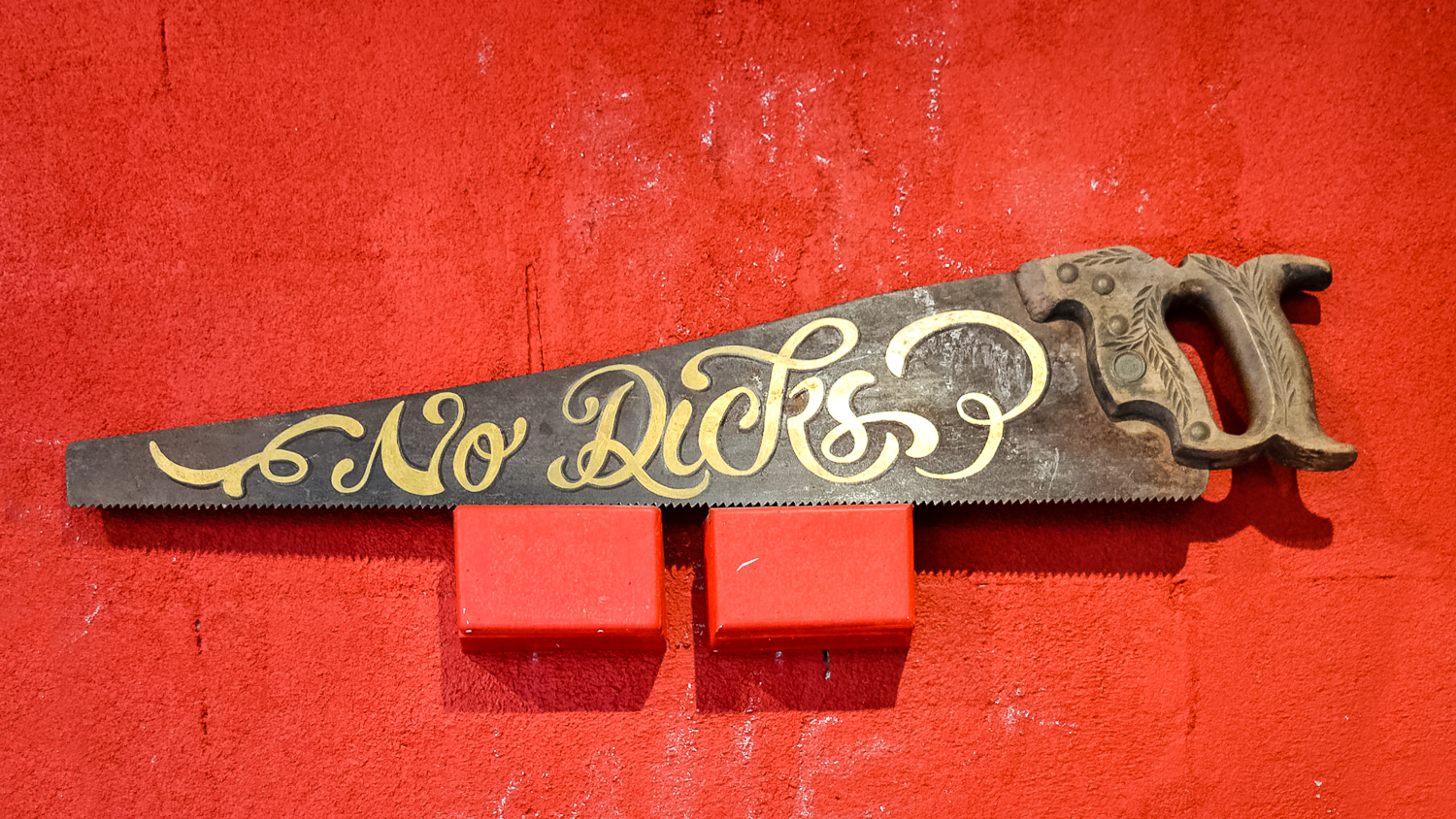 Young Henrys "No Dicks" sign. Photo by Julia Reynolds.