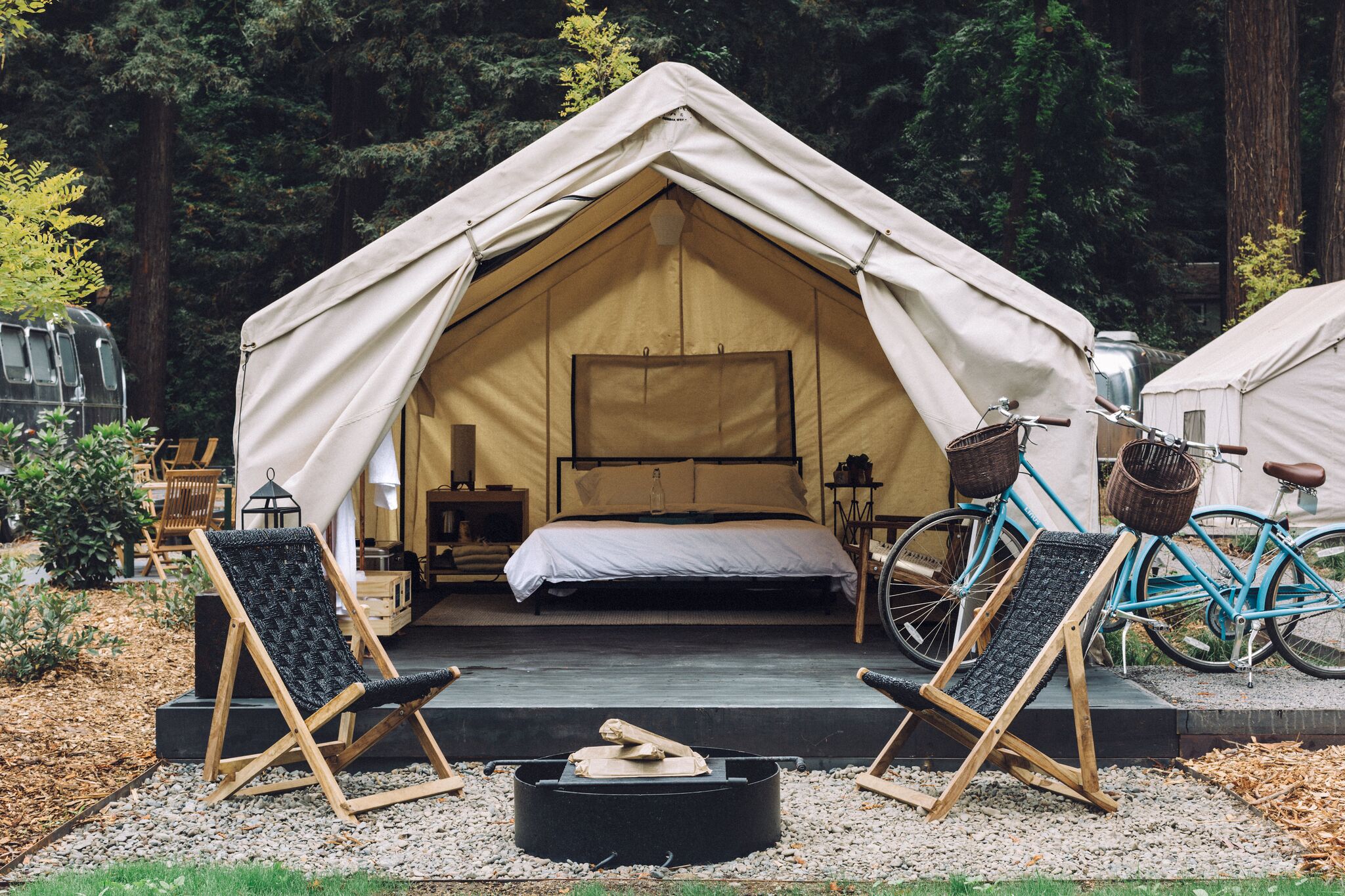 Front of luxury canvas tent. Photo Melanie Riccardi