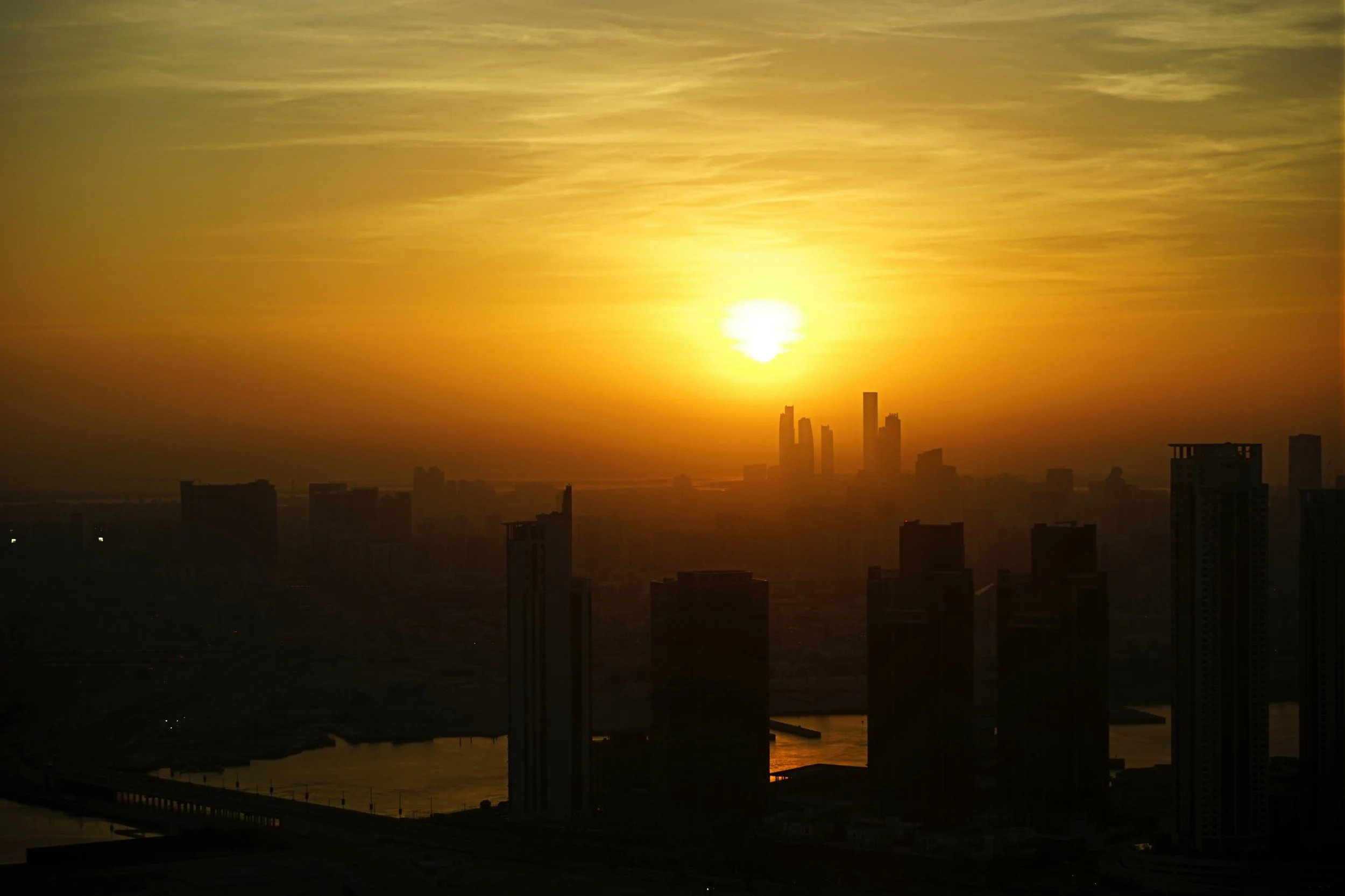 Lovely sunset from my old apartment in Abu Dhabi. Living on the 60th floor has its advantages I guess.