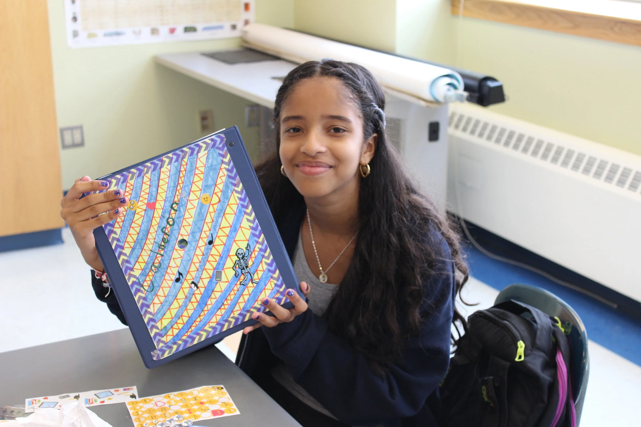"Give me more challenging problems" -Lilly ( Calderón) proudly displaying her decorated binder