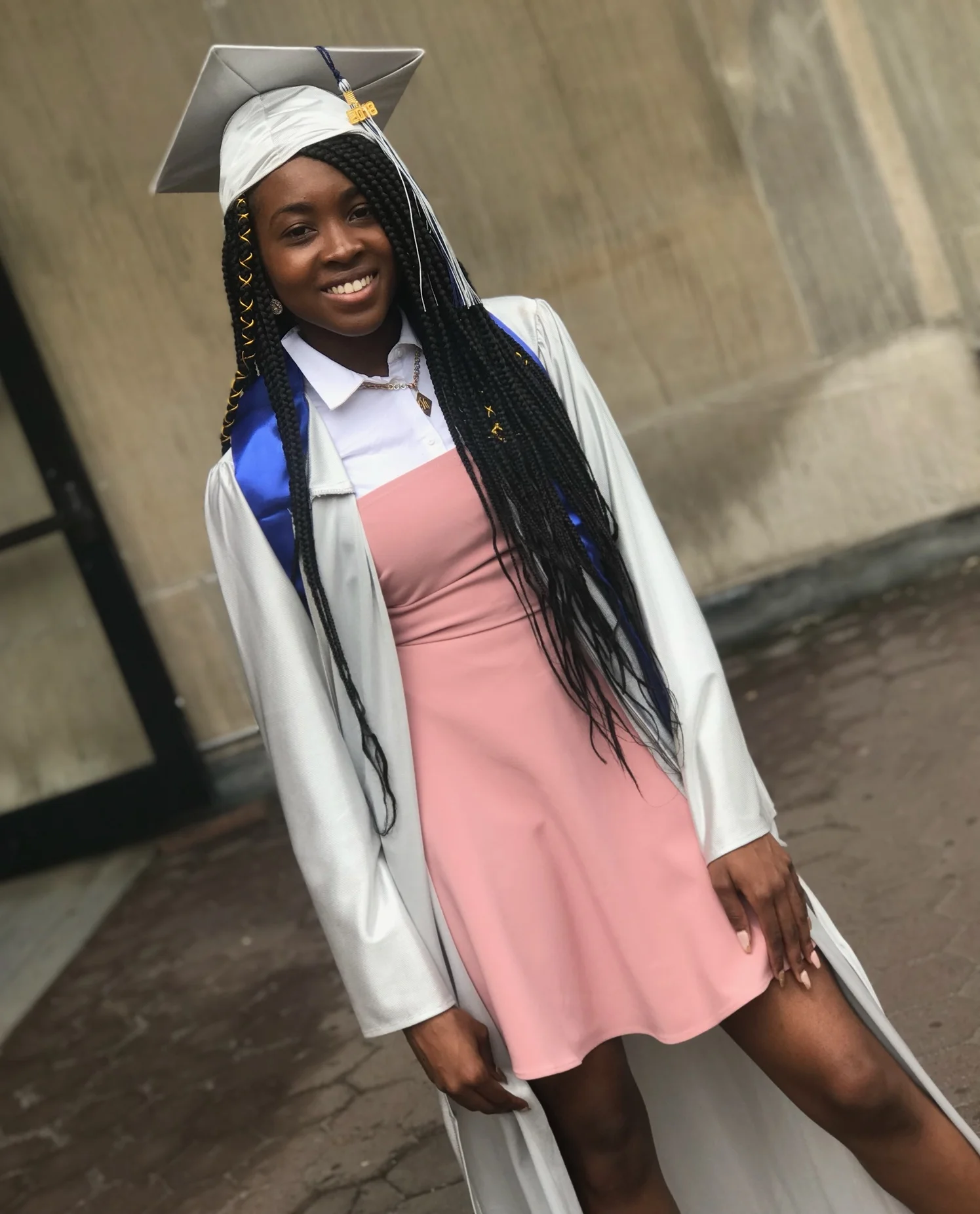 Aisha graduates from Manhattan Center School for Science and Mathematics, June 2018. 