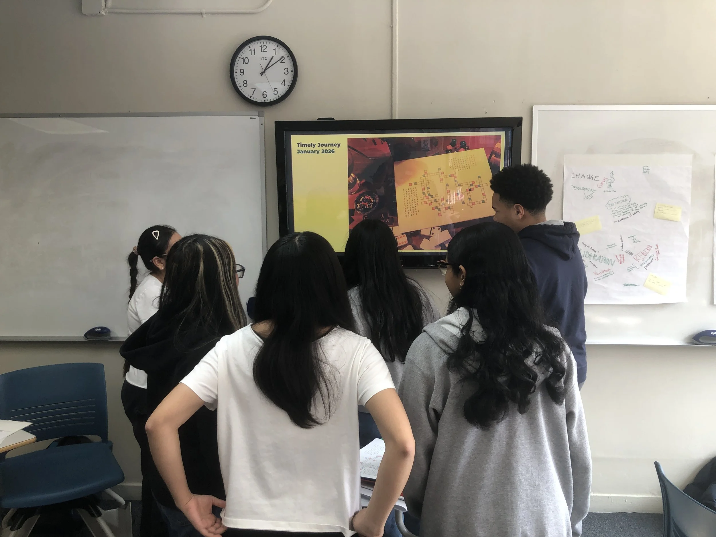  NYC students collaborate to solve a puzzle provided by our corporate partner Jane Street.  