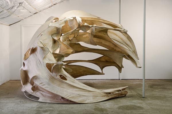 It's only a Wave, Ma'am, 2006, stainless steel, abaca, handmade paper, 9' x 12' x 13'