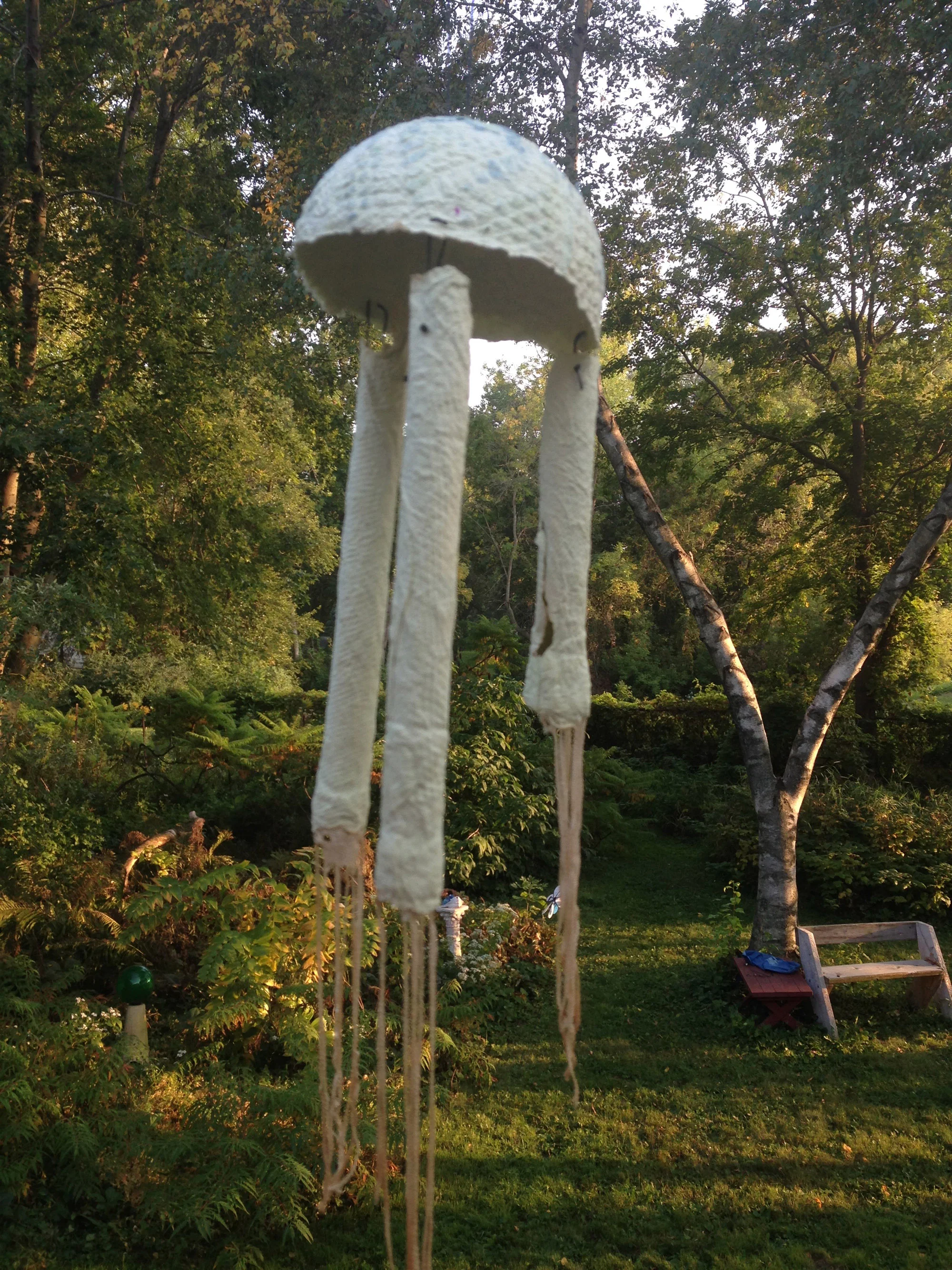 Marilyn's cast sculpture in her garden, Summer 2017 Cont Ed