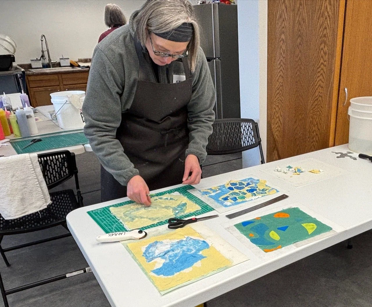 Textile Art Center, Karen working in the Tapestry workshop, Feb 2026 