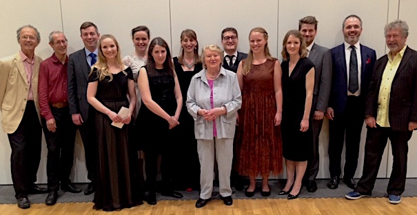  With other finalists and judges in the 2017 Dame Patricia Routledge English Song Competition 