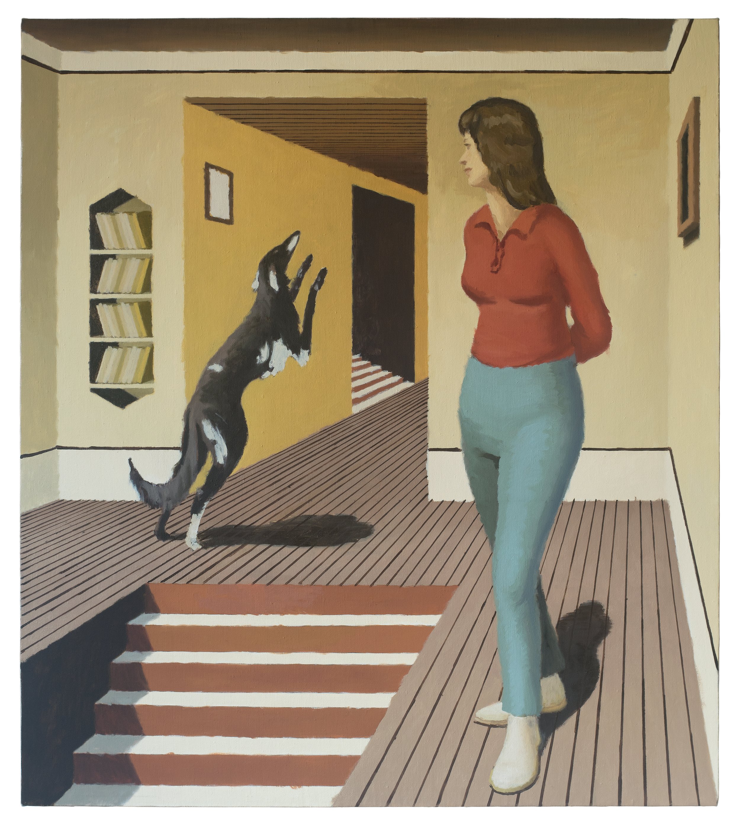 Woman & Leaping Dog