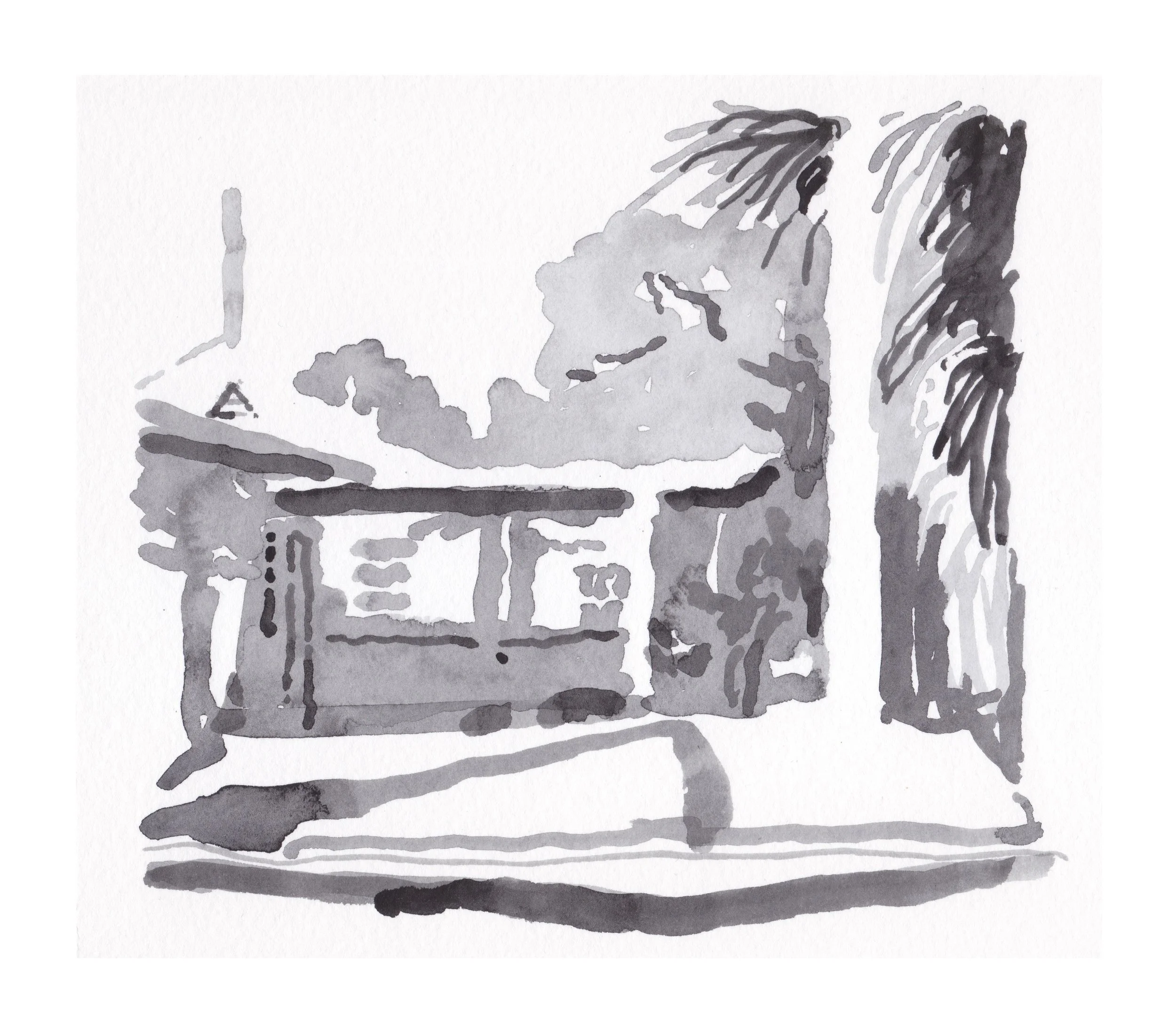  Palm Beach I, 5 15/16”&nbsp;&nbsp;x&nbsp;&nbsp;6 7/8”, Watercolor on Paper, 2022 