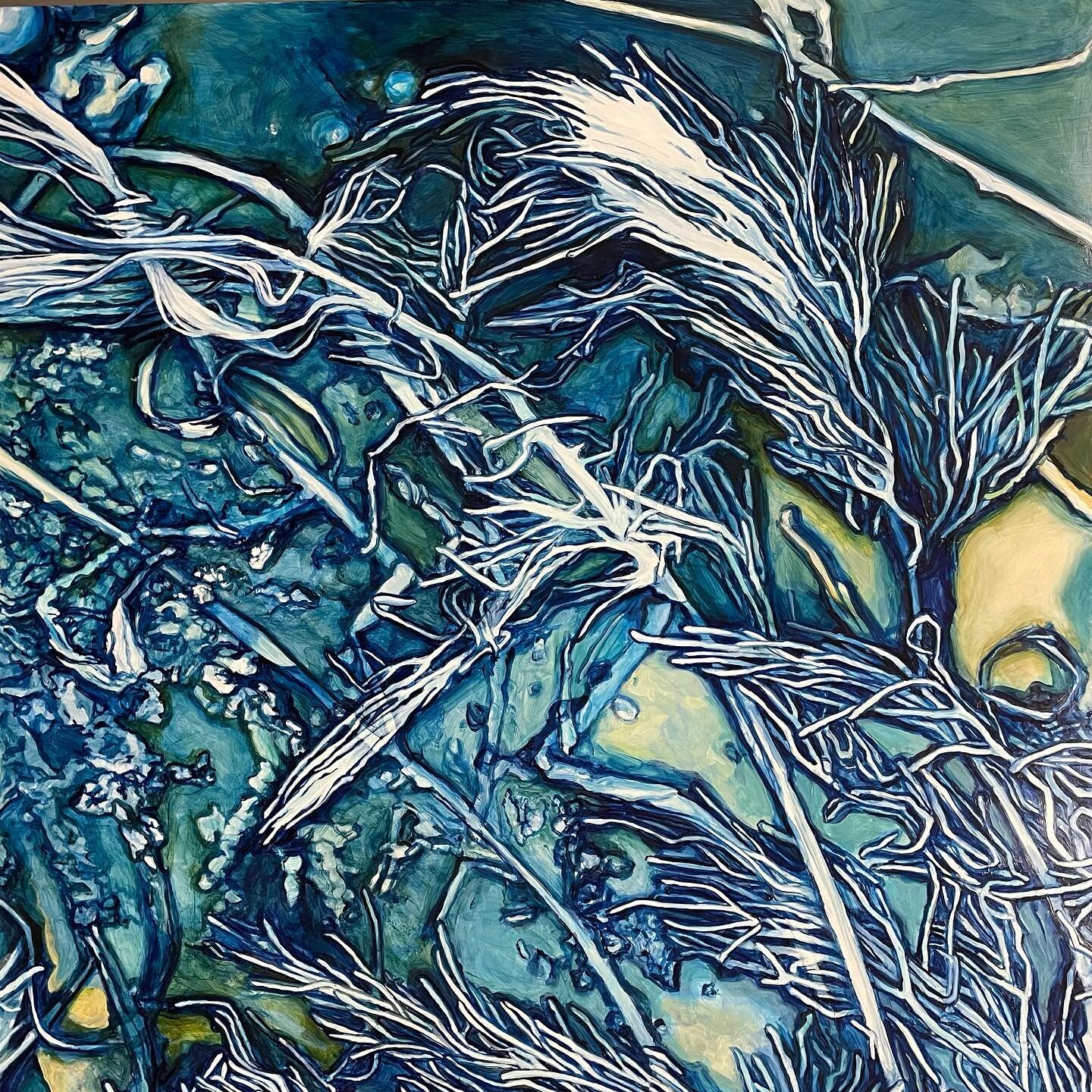 I&rsquo;ve got that &ldquo;just finished the last major #oilpainting for my exhibition&rdquo; feeling and here&rsquo;s a #detail to prove it!

#bluemythologies opens 9/16 @raftofsanity The work is inspired by my love of #victoriana and #naturalscienc