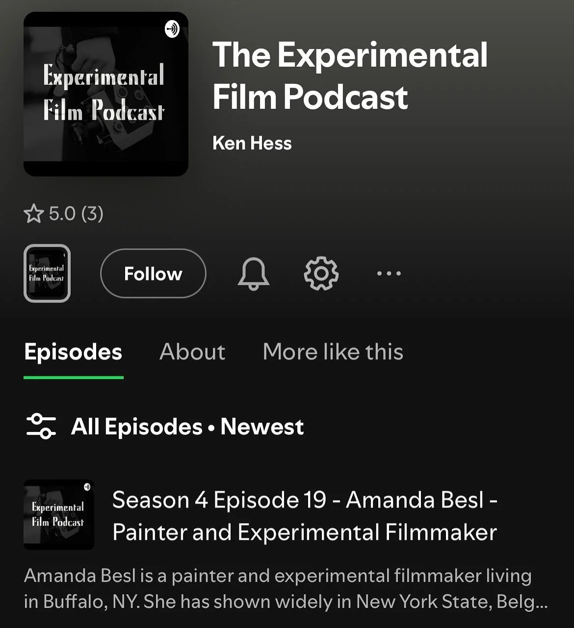 So excited that this happened! Listen now on Spotify or wherever you get your podcasts to hear my interview with @kenhess of the #experimentalfilmpodcast 
.
#filmmakerfriday #amandabesl #amandabeslstudio #experimentalfilm #artpodcast #filmpodcast #wo
