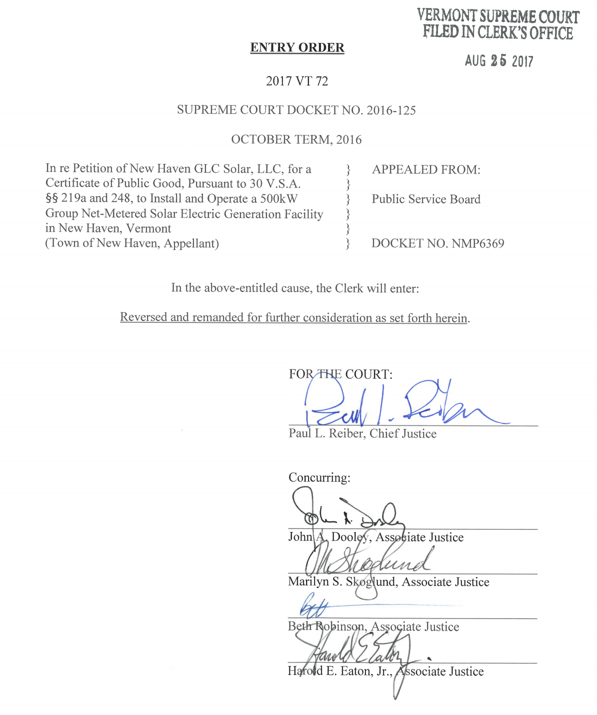 In Re Petition of New Haven GLC Solar, LLC