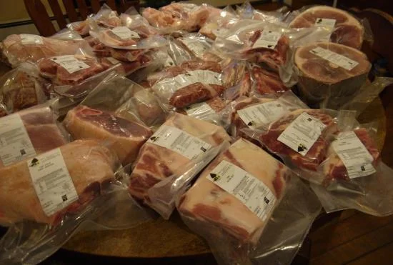 75 pounds of pork on my dining room table