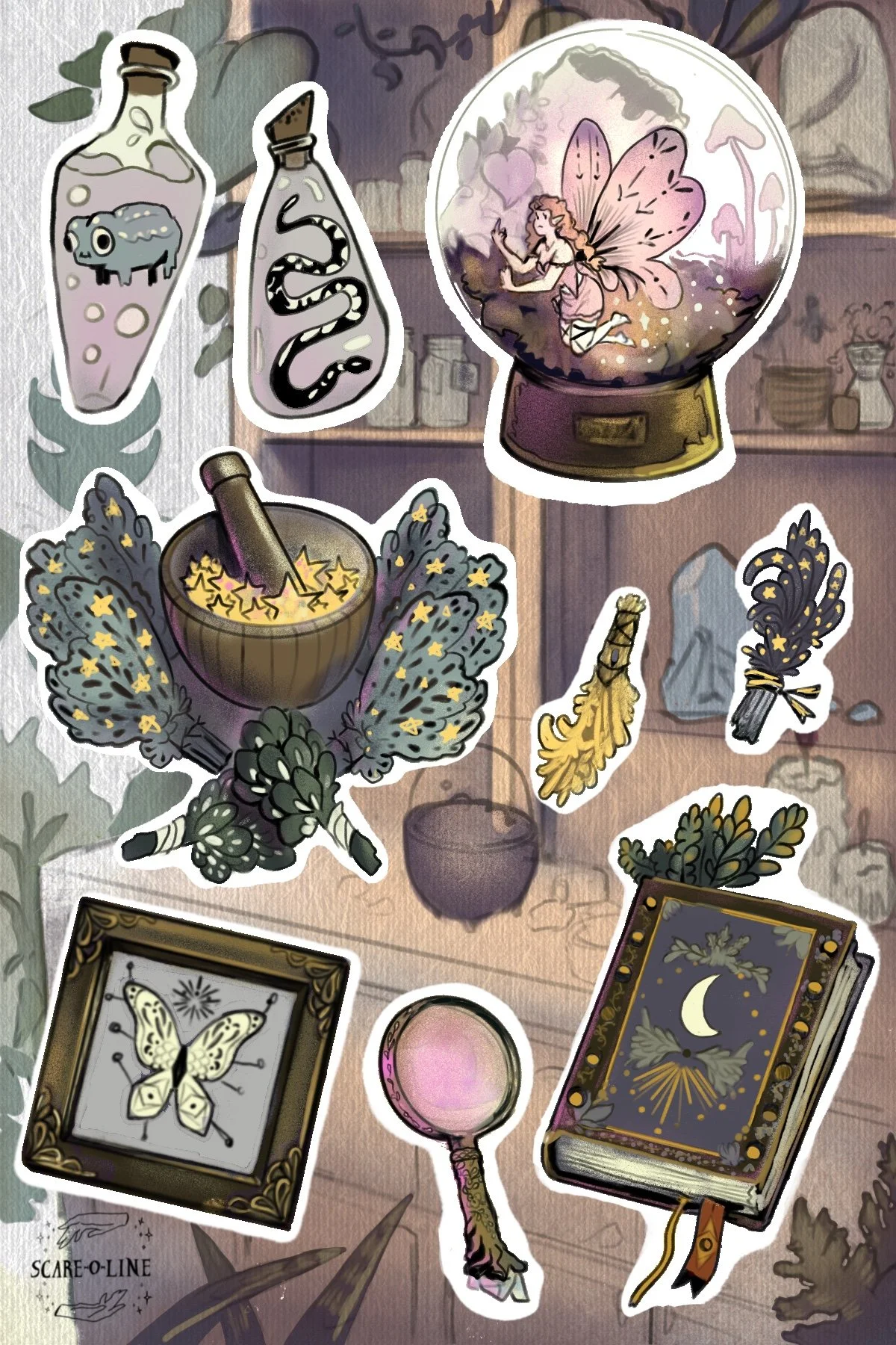 Witchy apothacary sticker sheet