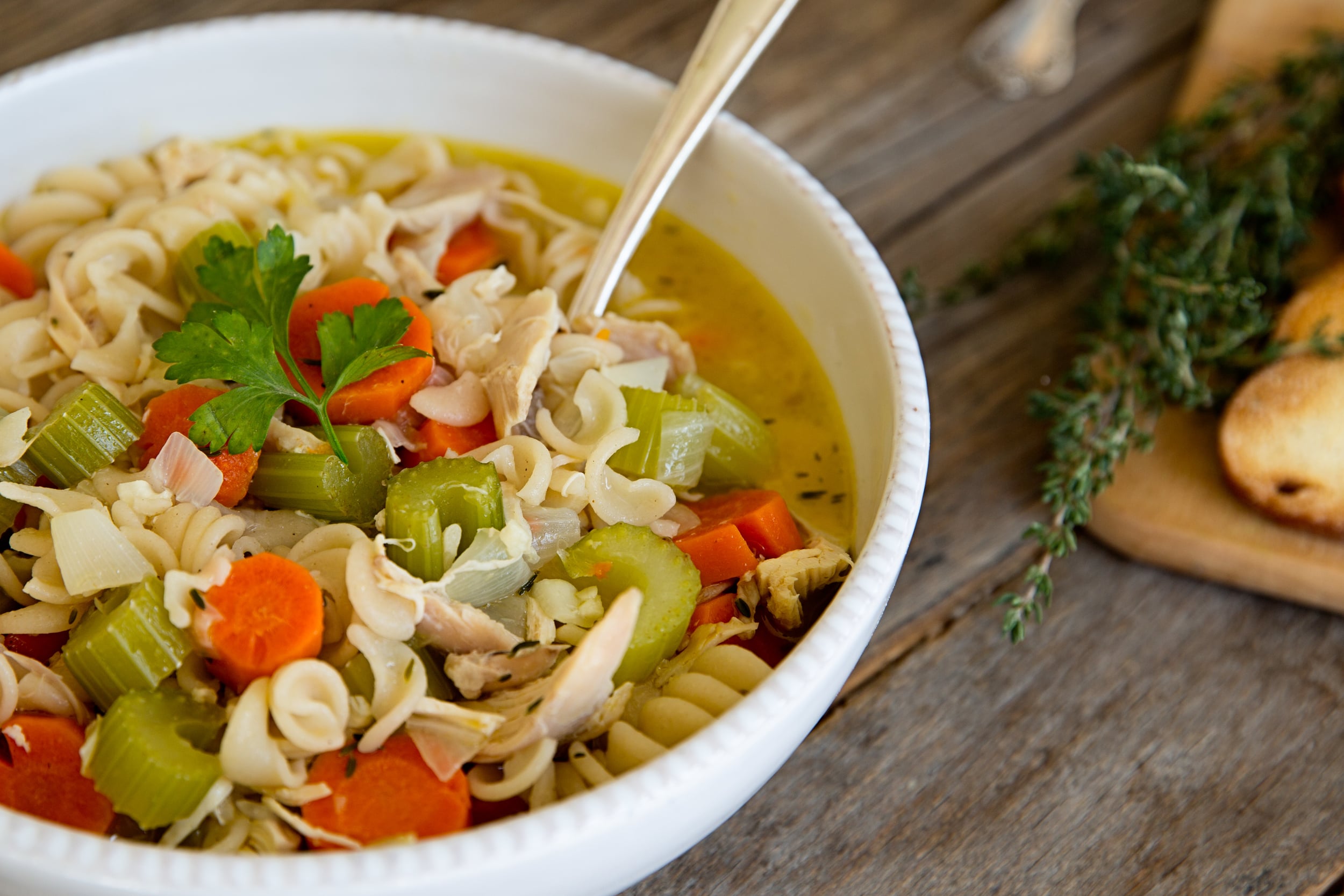 How to Make Chicken Noodle Soup From Scratch, Chicken Noodle Soup Recipe, Tyler Florence