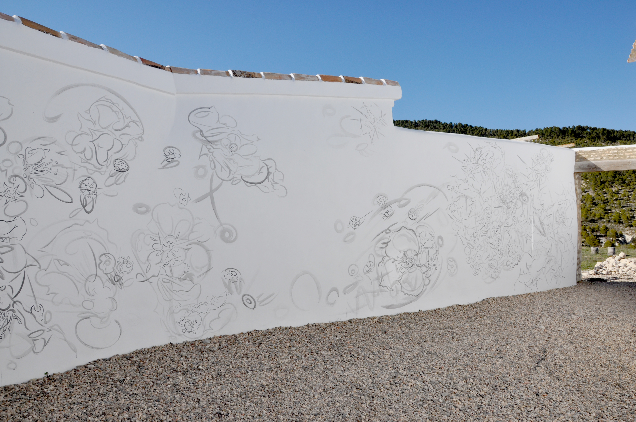    SUNTRAP,  2011, acrylic on wall.&nbsp;   Joya: arte + ecología, &nbsp;Cortijada Los Gázquez, Vélez Blanco (Almería), Spain  