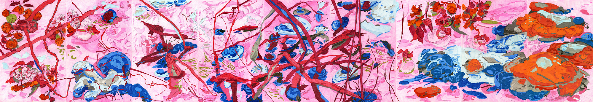 Expulsion from Paradise, 2009, color pencil on paper, 17" x 99"