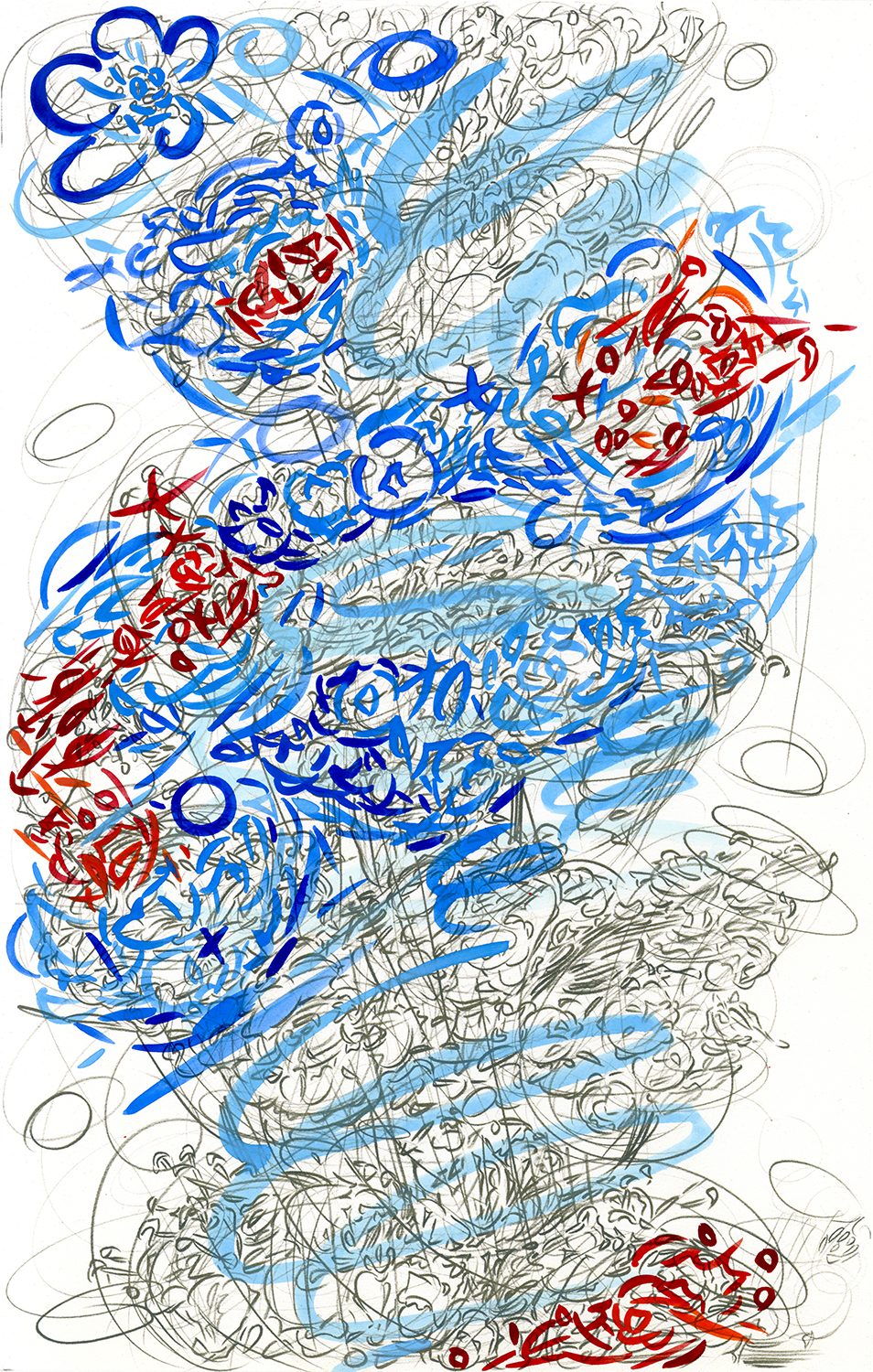   Significant Transport Color #2 , 2016, pencil and gouache on paper, 17” x 11” 