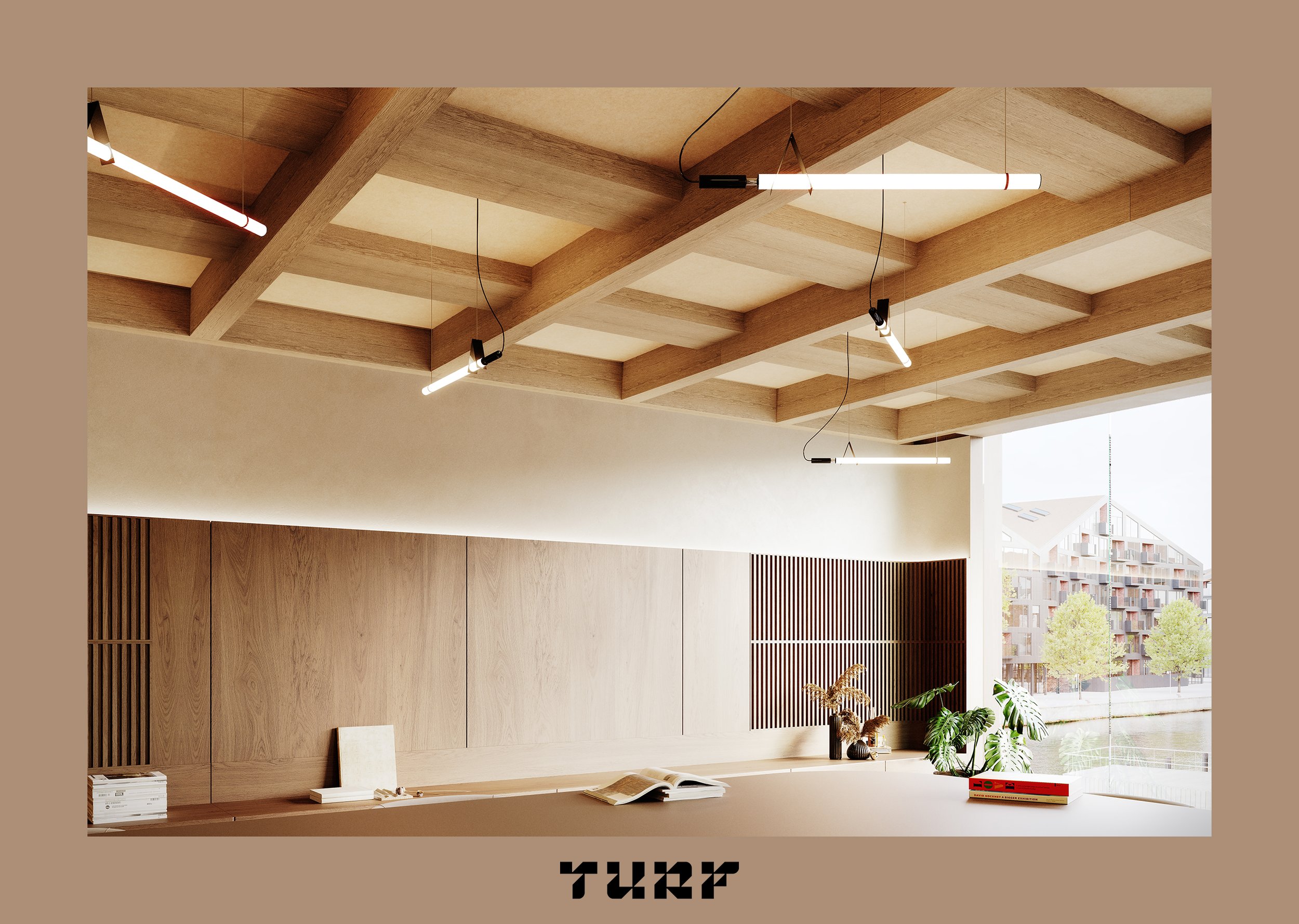   PRODUCT* TURF design (US)  Plaid ceiling baffle images: © imperfct* 