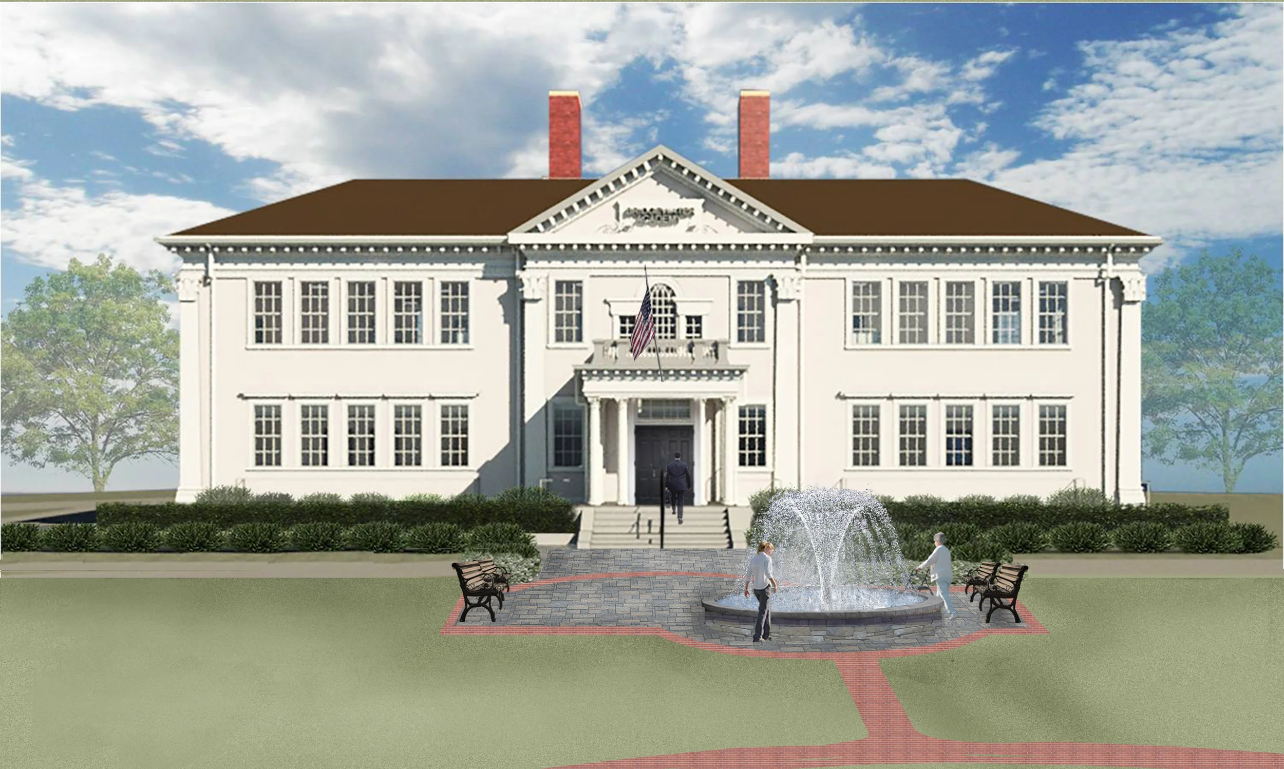 Perspective of Academy Fountain, Bridgewater
